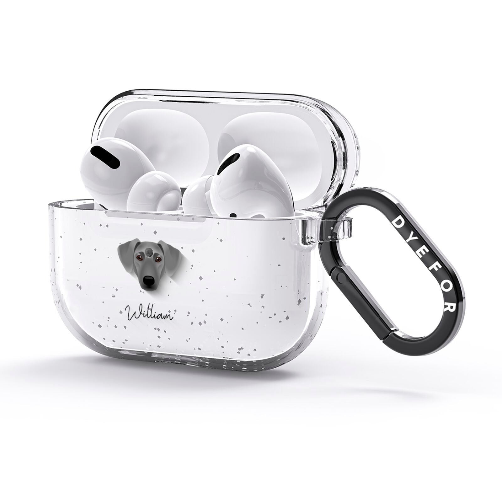 Azawakh Personalised AirPods Glitter Case 3rd Gen Side Image