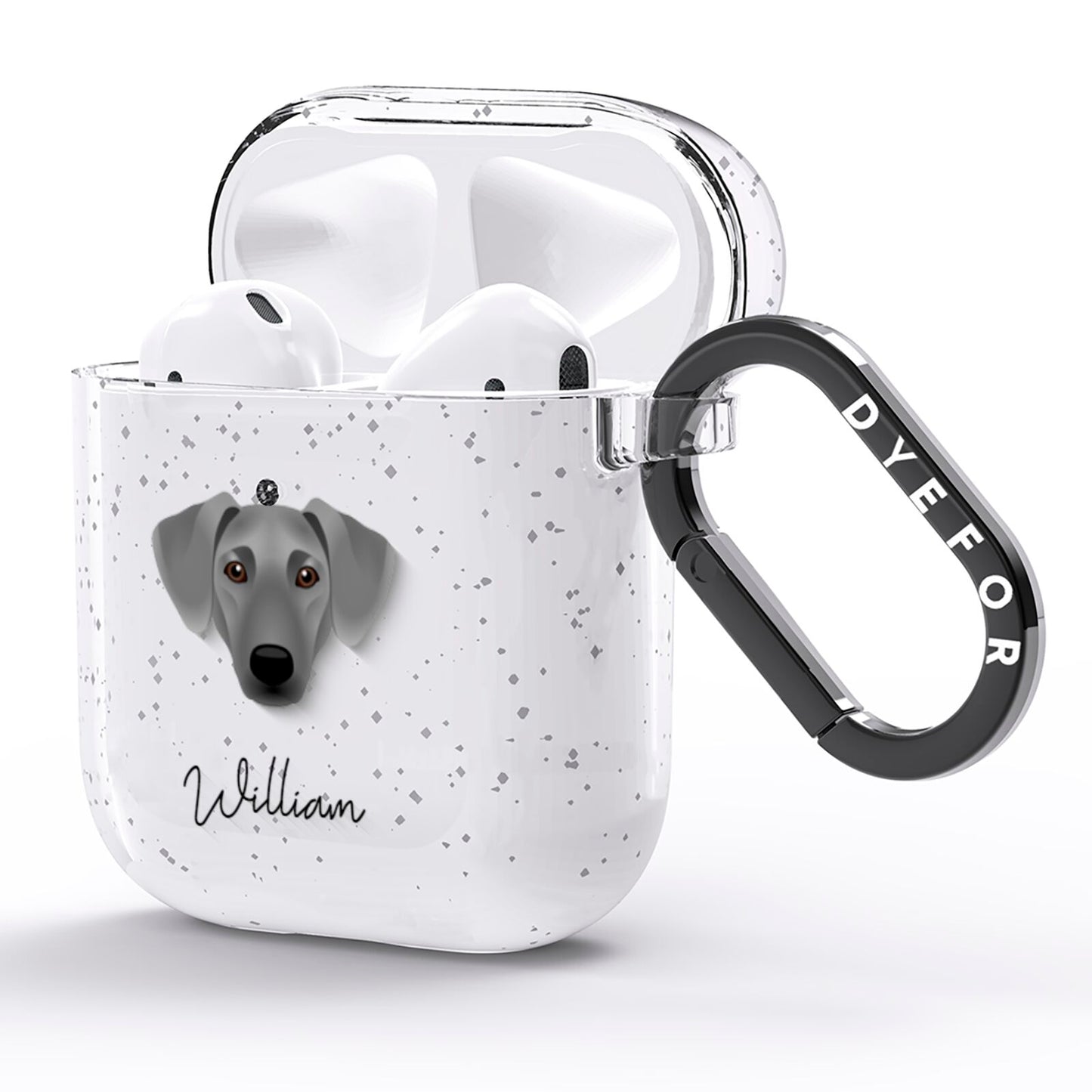 Azawakh Personalised AirPods Glitter Case Side Image