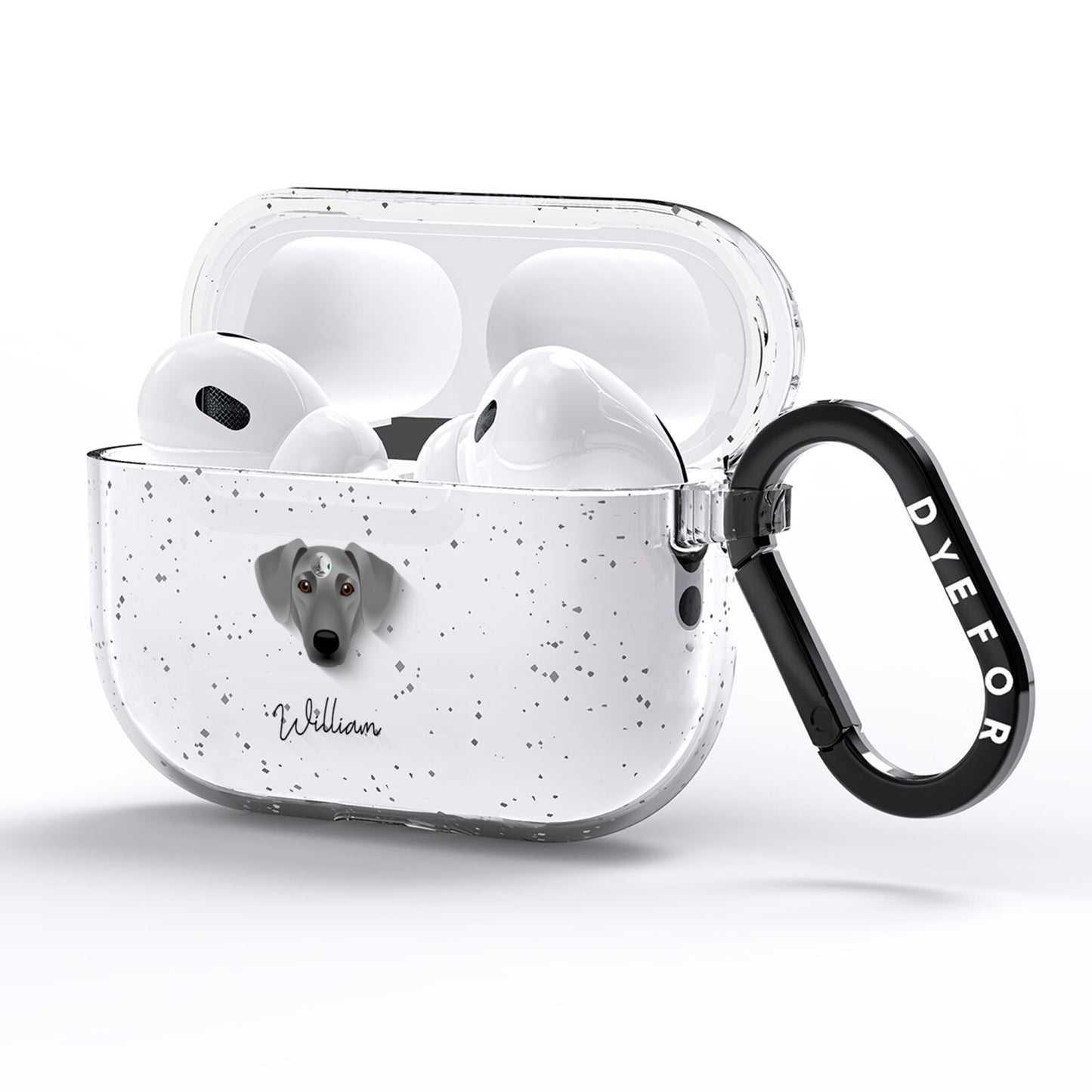 Azawakh Personalised AirPods Pro Glitter Case Side Image