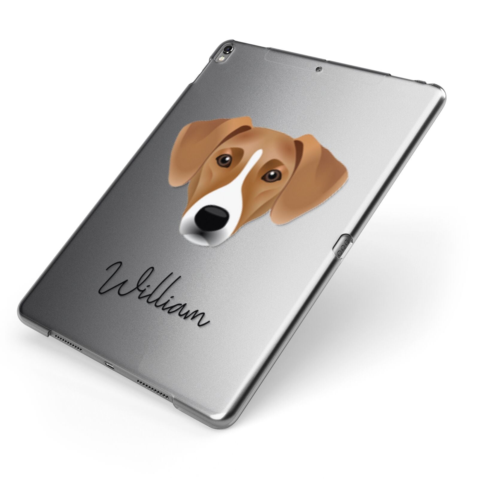 Azawakh Personalised Apple iPad Case on Grey iPad Side View