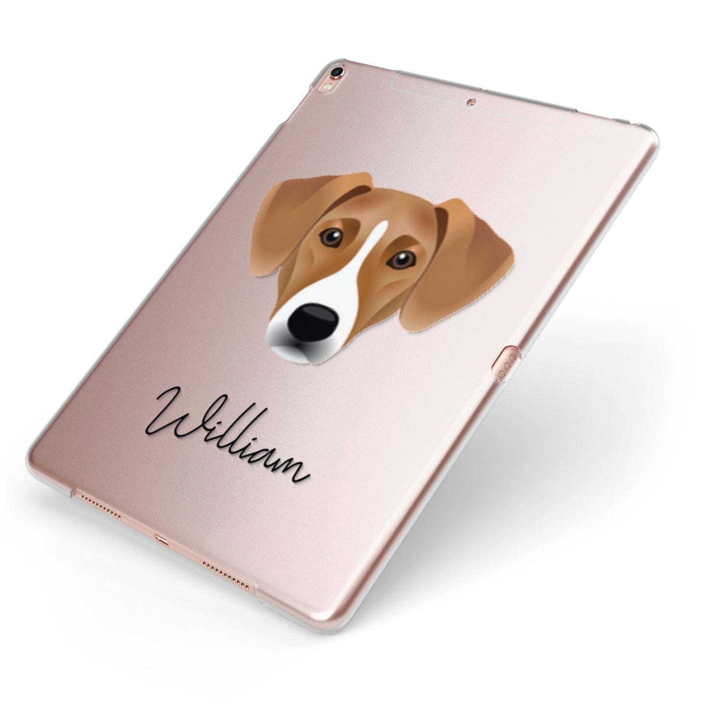 Azawakh Personalised Apple iPad Case on Rose Gold iPad Side View