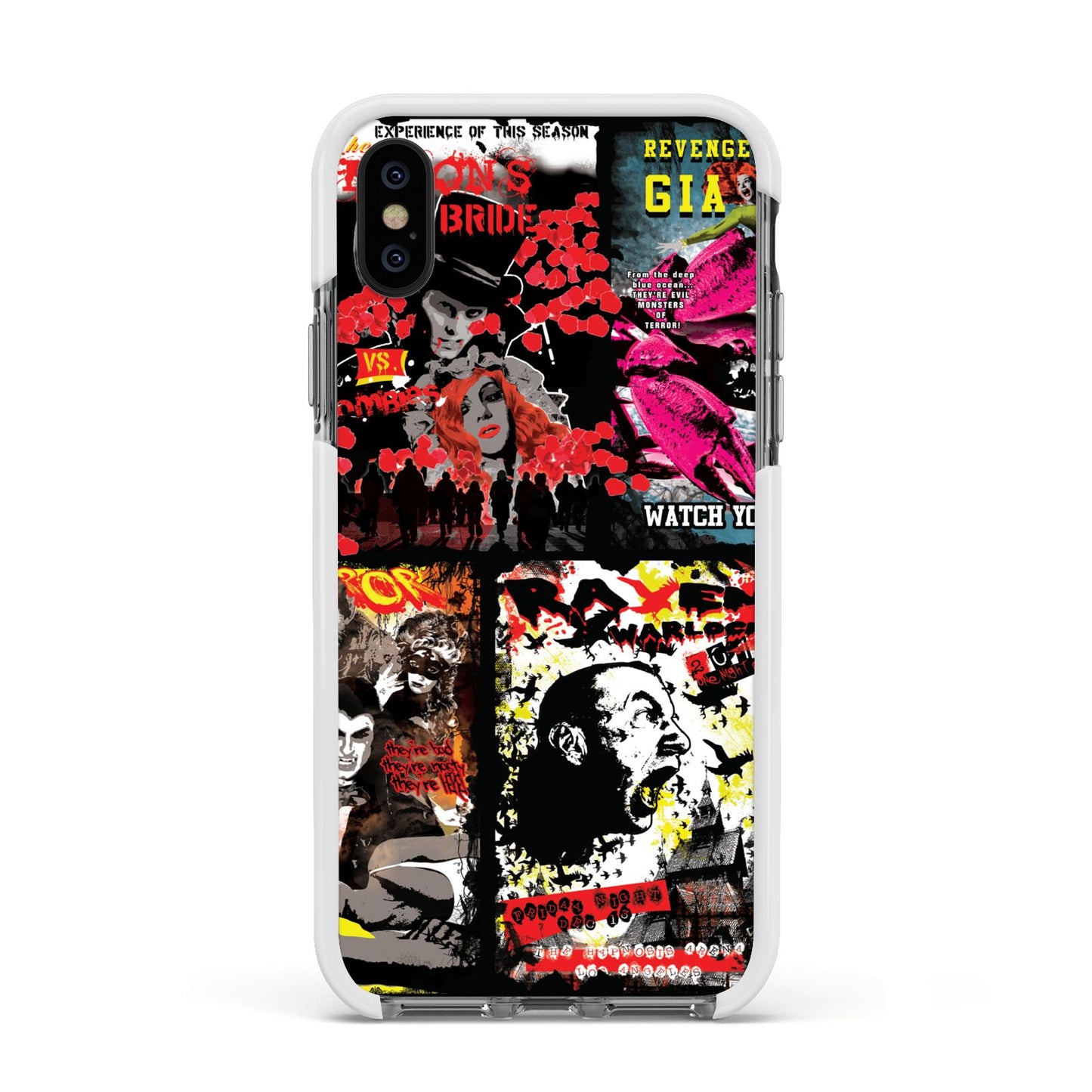 B Movie Posters Apple iPhone Xs Impact Case White Edge on Black Phone