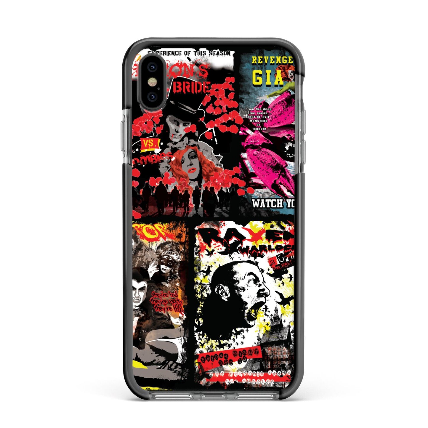 B Movie Posters Apple iPhone Xs Max Impact Case Black Edge on Black Phone