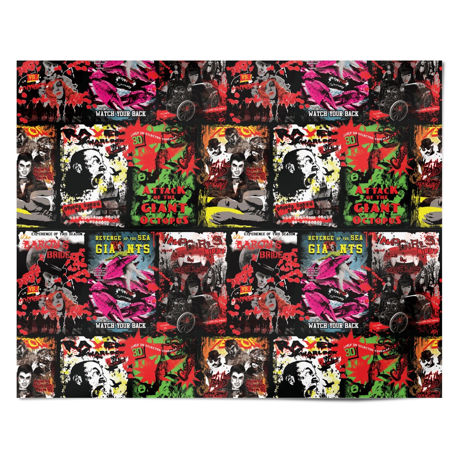 B Movie Posters Wrapping Paper – Dyefor