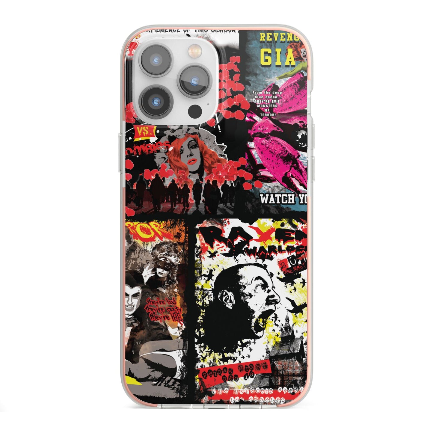 B Movie Posters iPhone 13 Pro Max TPU Impact Case with Pink Edges