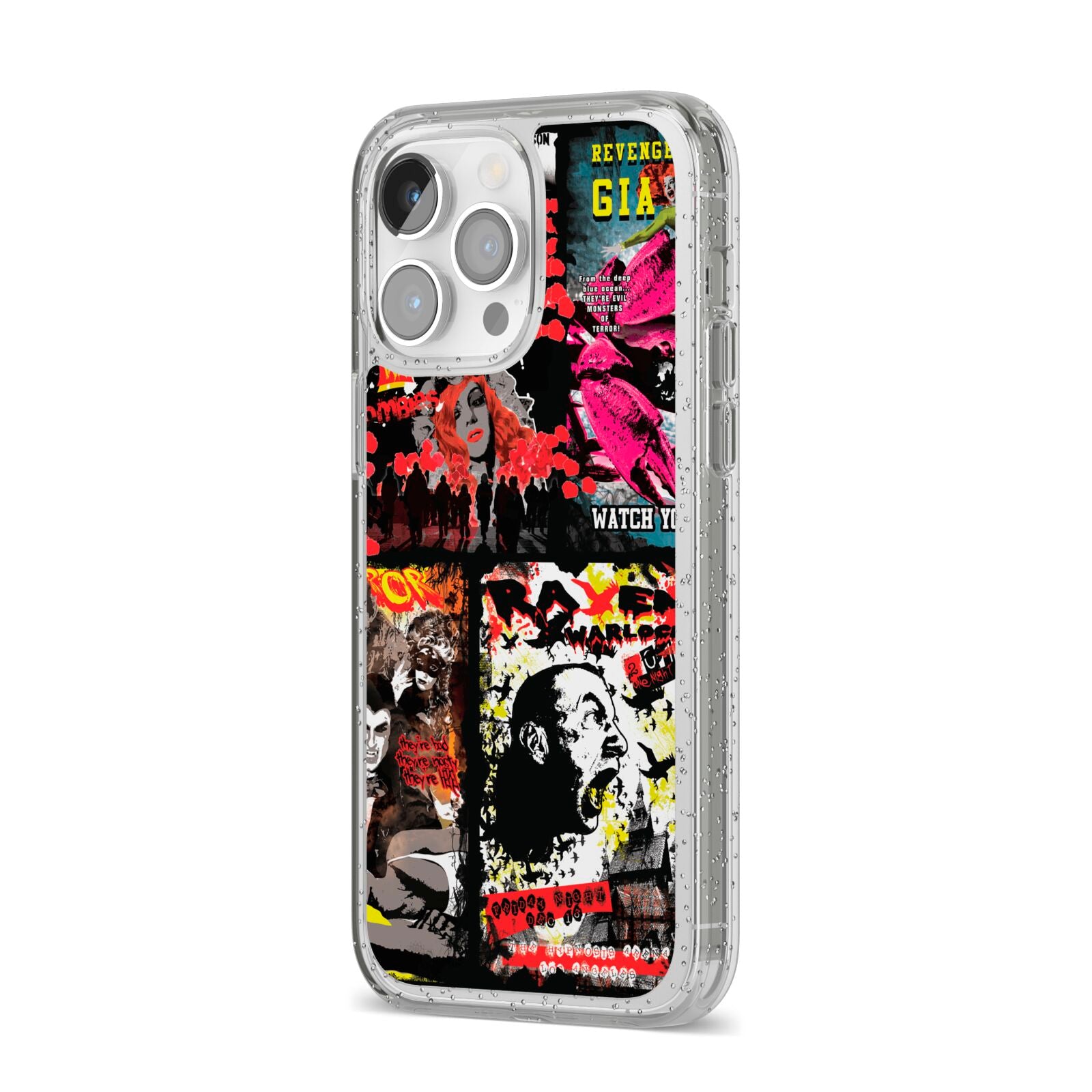 B Movie Posters iPhone 14 Pro Max Glitter Tough Case Silver Angled Image