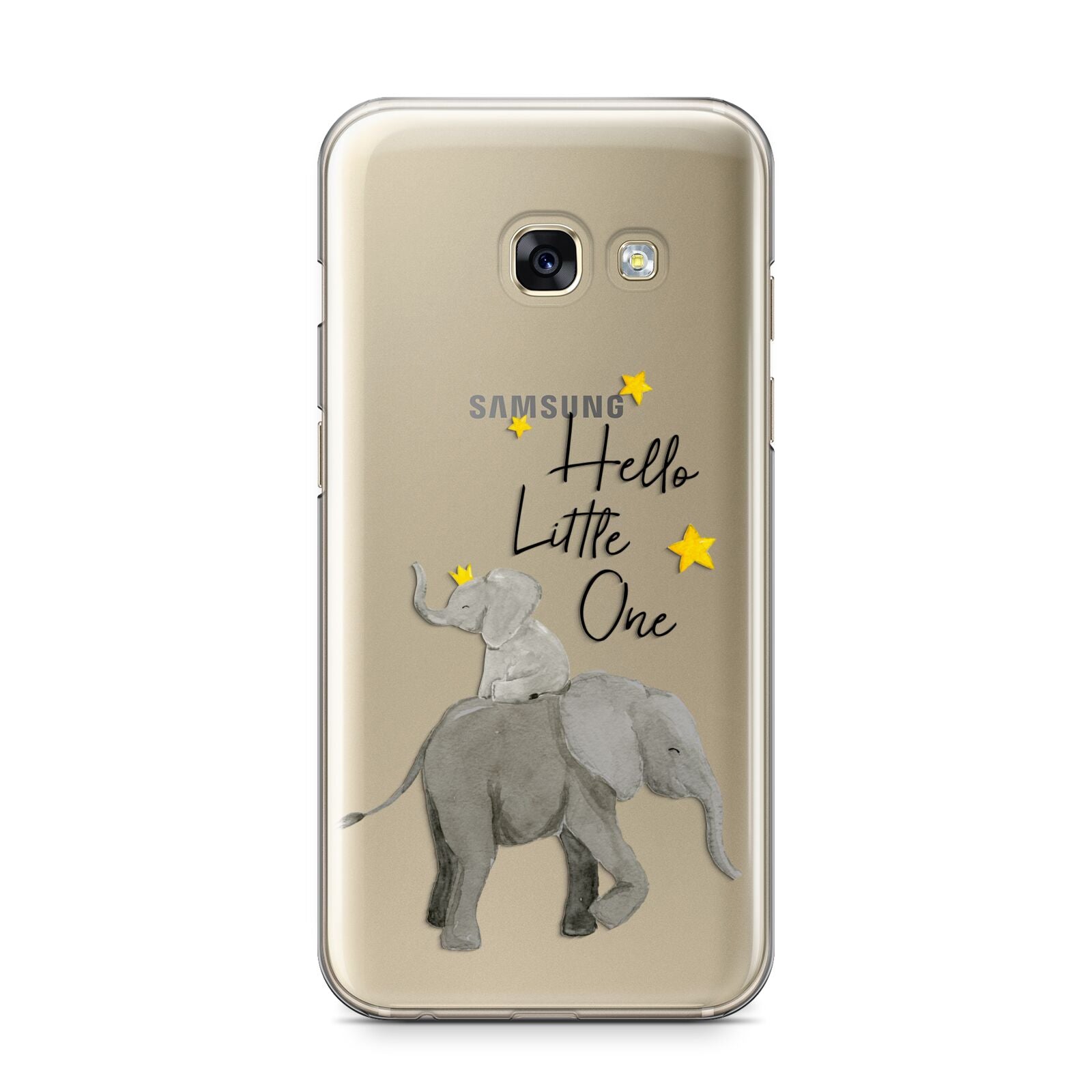 Baby Elephant Samsung Galaxy A3 2017 Case on gold phone