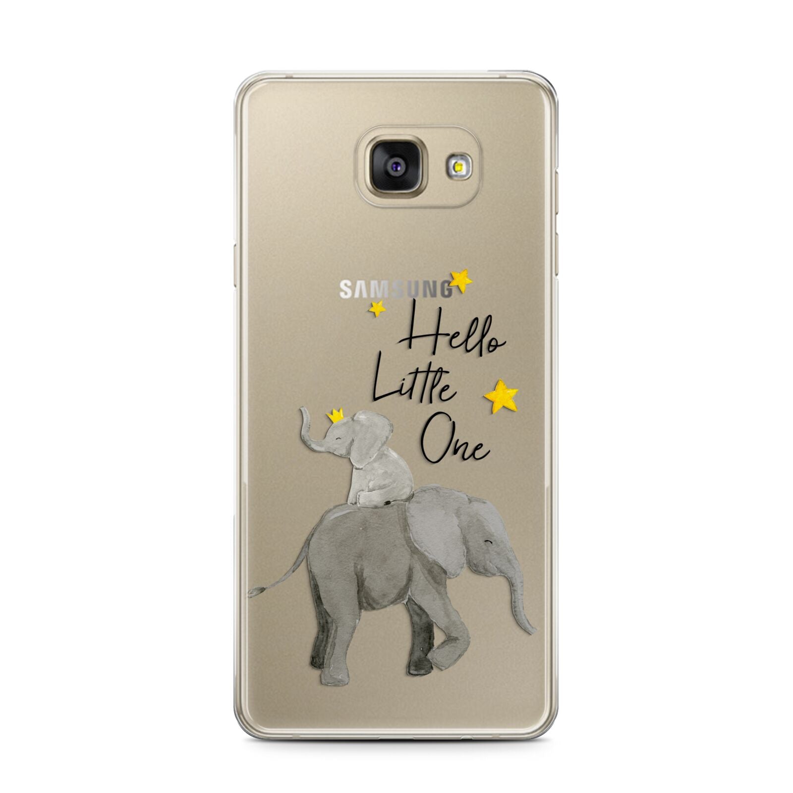 Baby Elephant Samsung Galaxy A7 2016 Case on gold phone