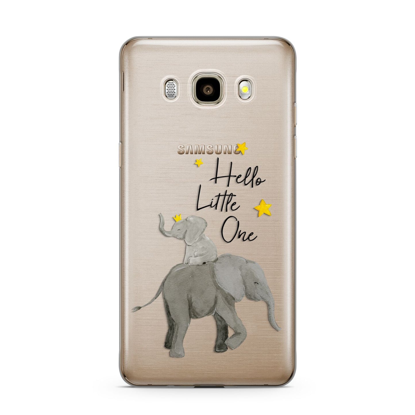 Baby Elephant Samsung Galaxy J7 2016 Case on gold phone