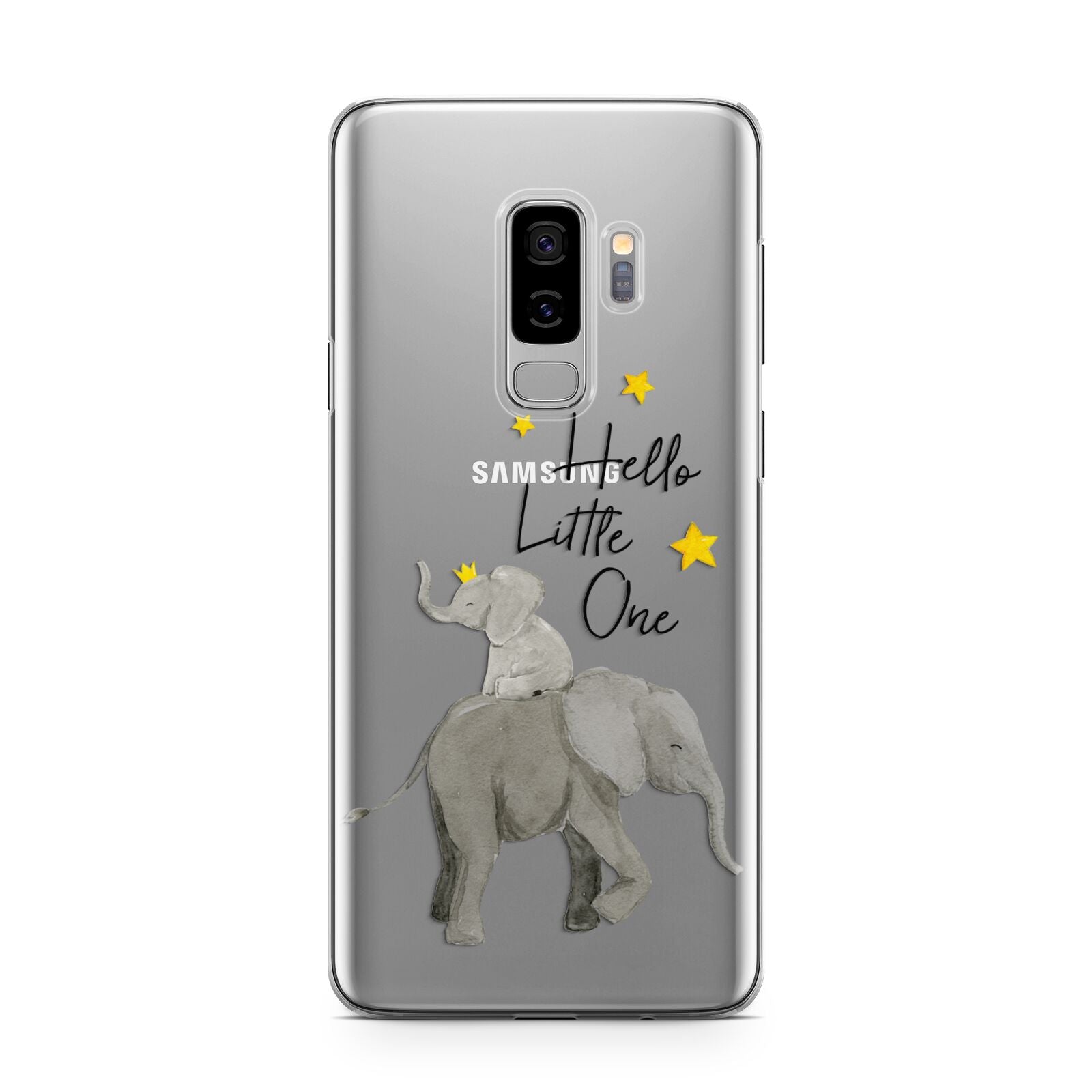 Baby Elephant Samsung Galaxy S9 Plus Case on Silver phone