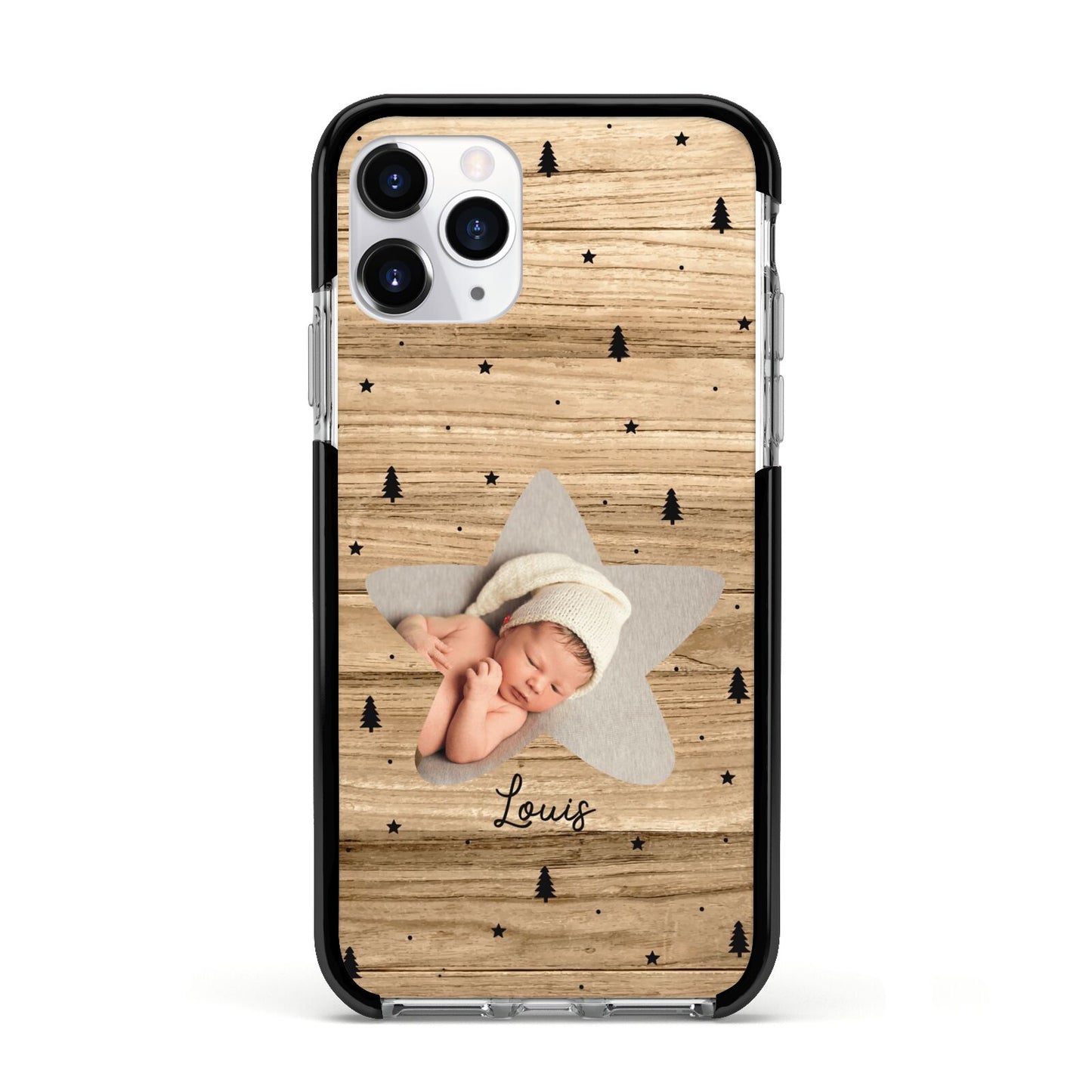 Baby Photo Upload Apple iPhone 11 Pro in Silver with Black Impact Case