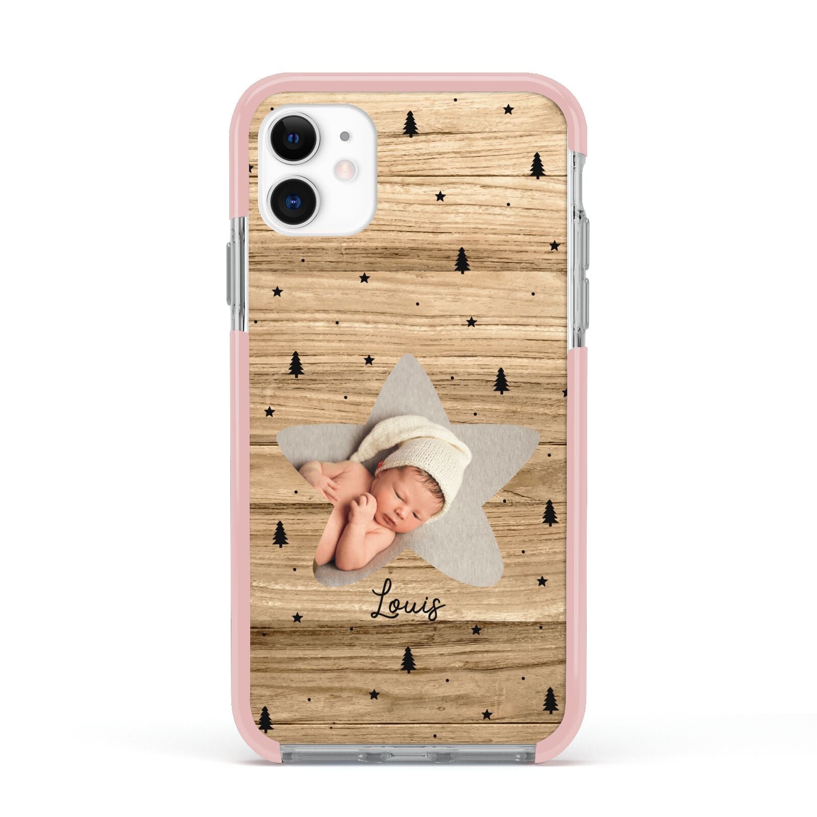 Baby Photo Upload Apple iPhone 11 in White with Pink Impact Case