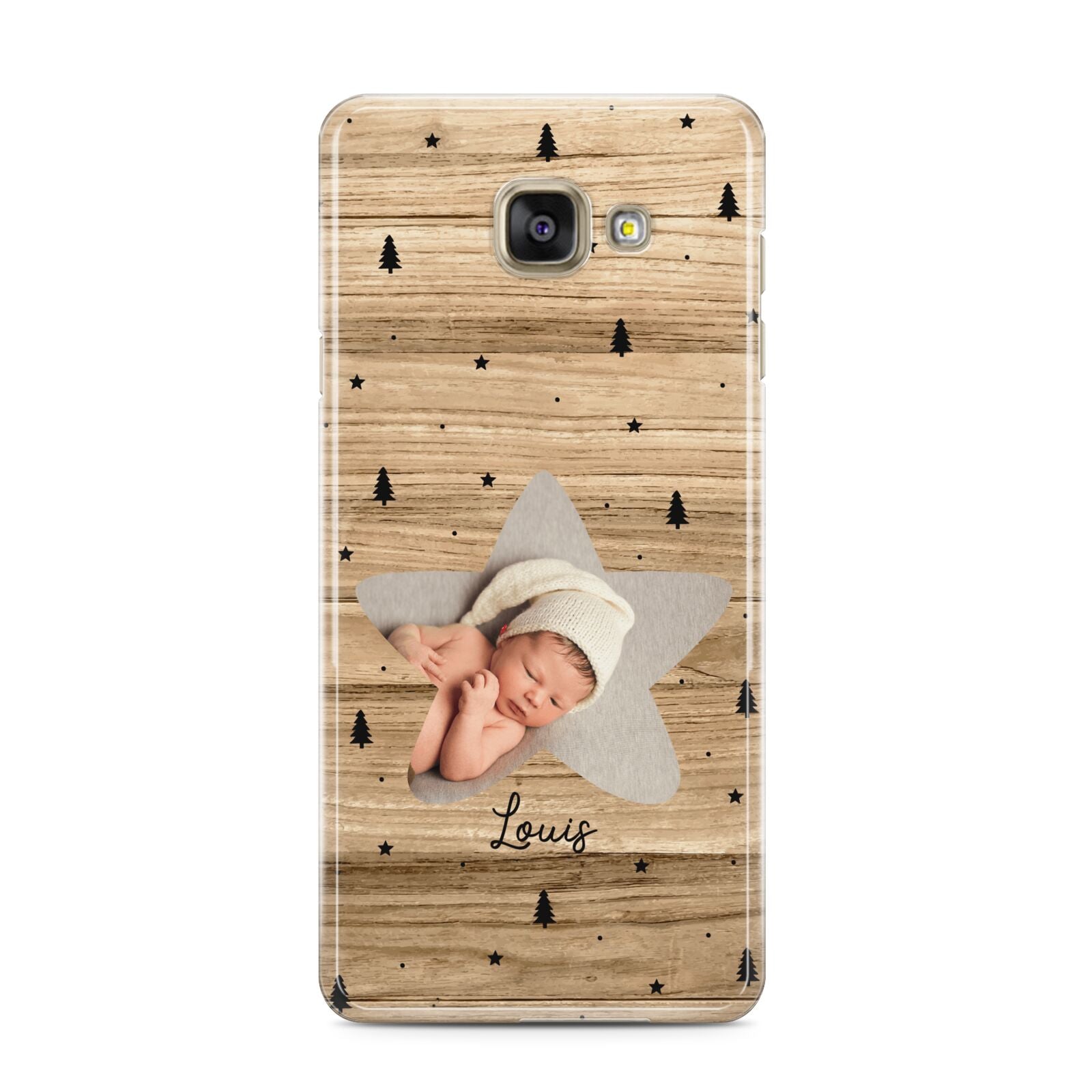 Baby Photo Upload Samsung Galaxy A3 2016 Case on gold phone