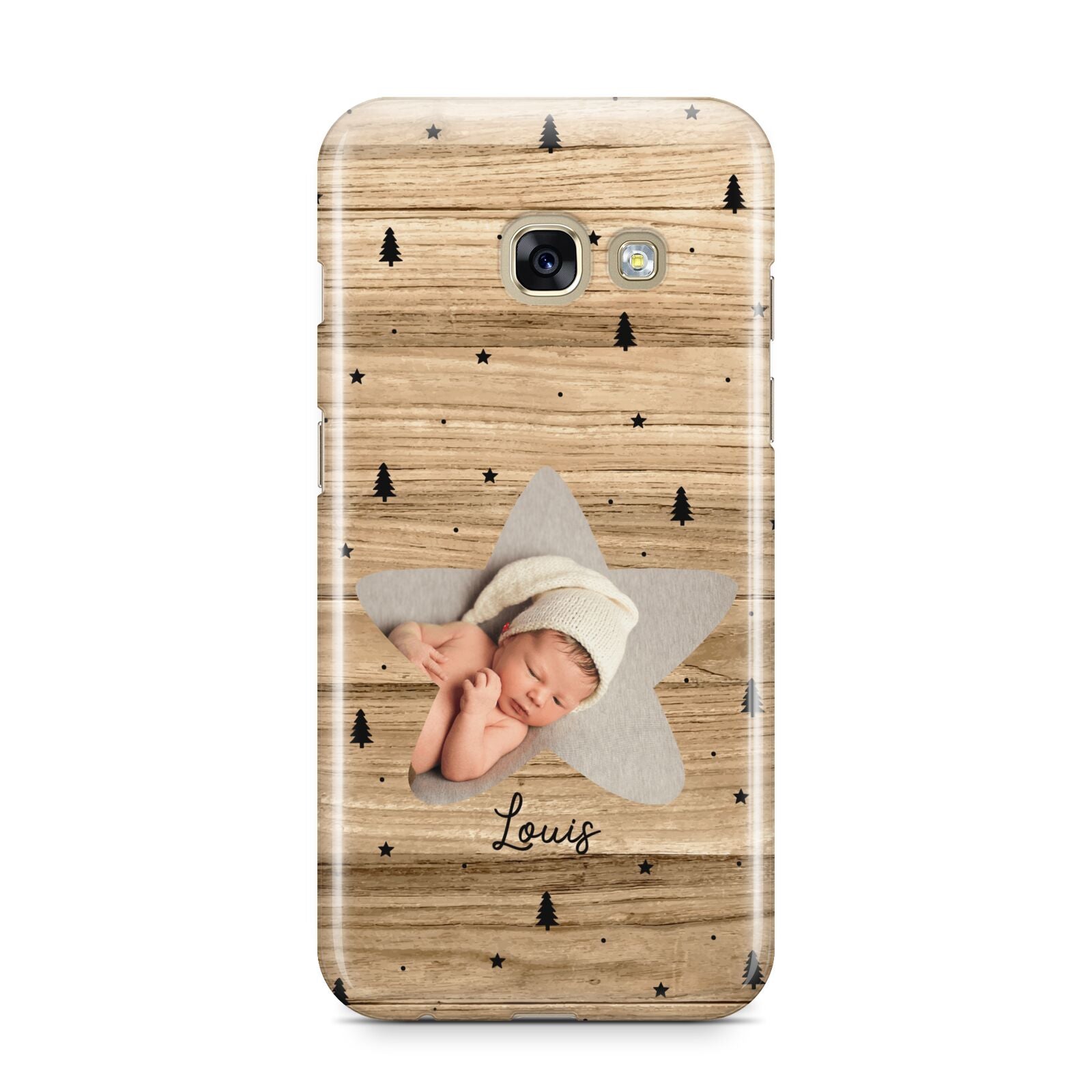 Baby Photo Upload Samsung Galaxy A3 2017 Case on gold phone