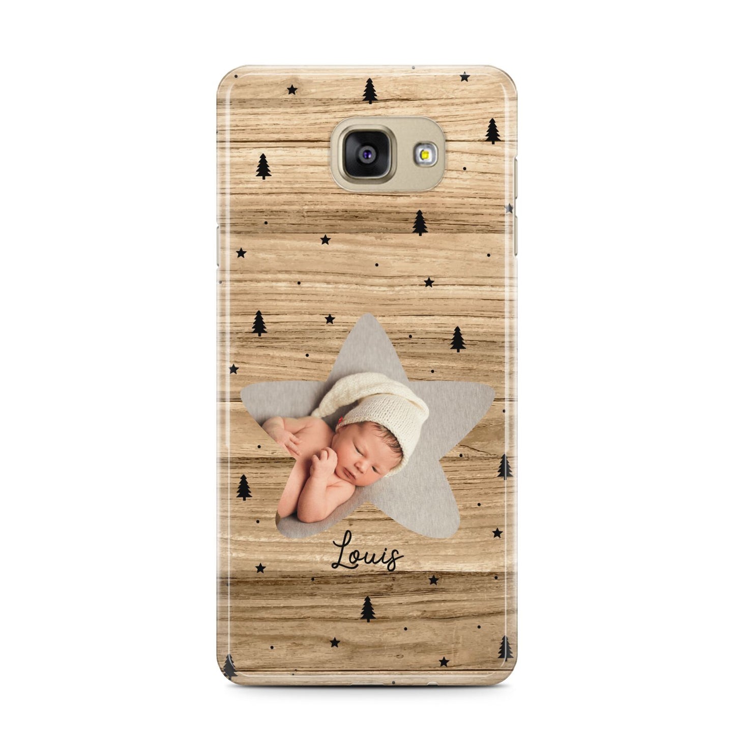 Baby Photo Upload Samsung Galaxy A7 2016 Case on gold phone