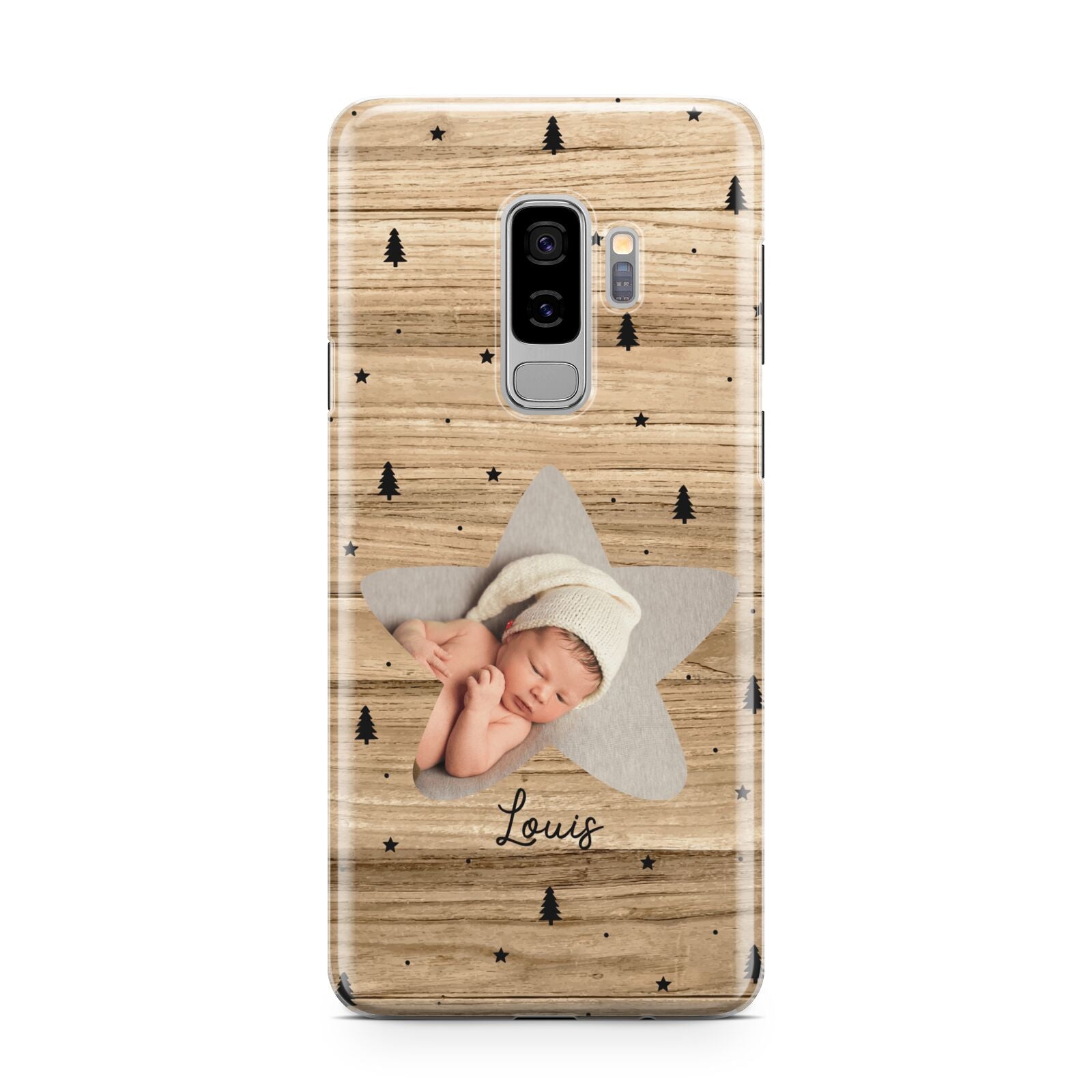 Baby Photo Upload Samsung Galaxy S9 Plus Case on Silver phone