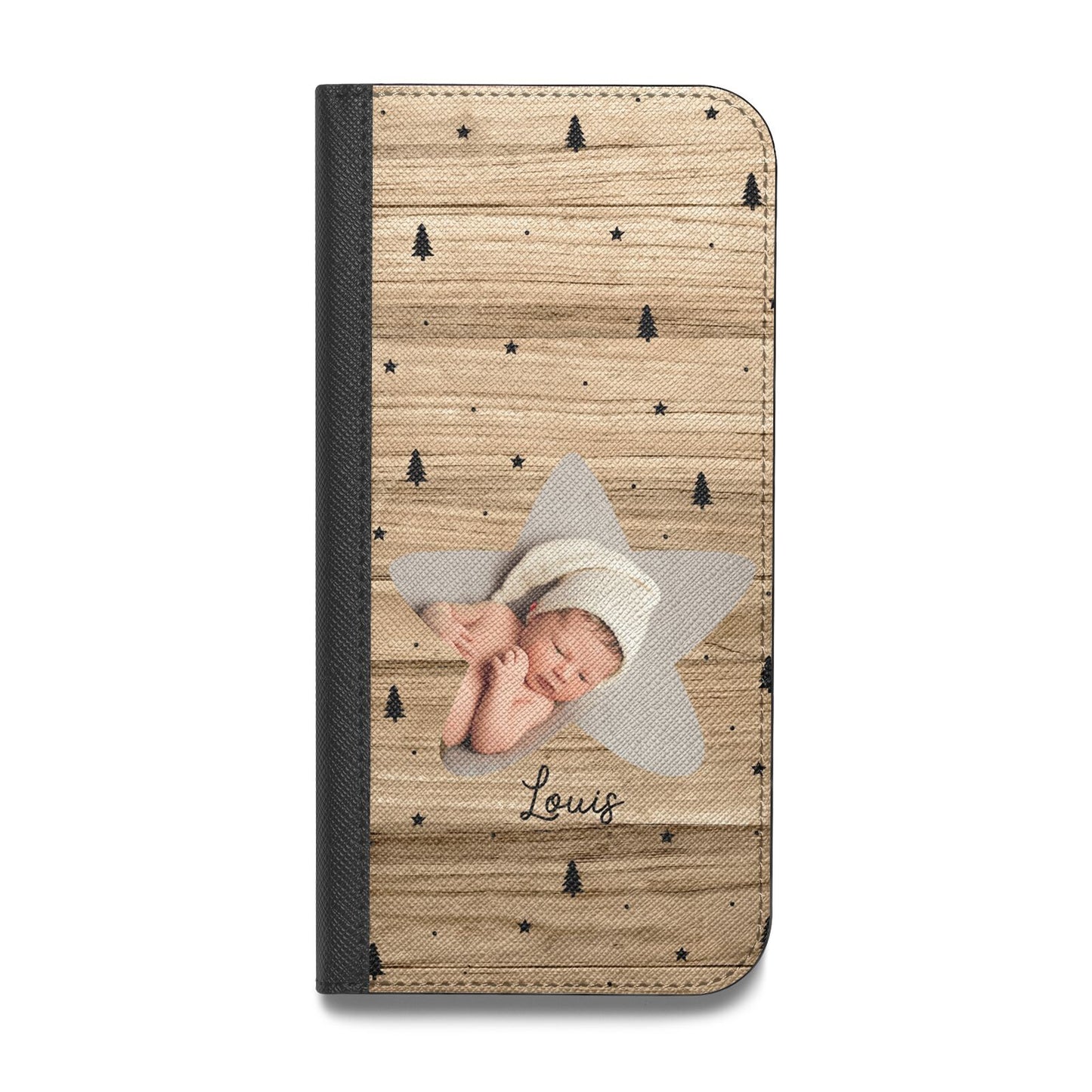 Baby Photo Upload Vegan Leather Flip iPhone Case