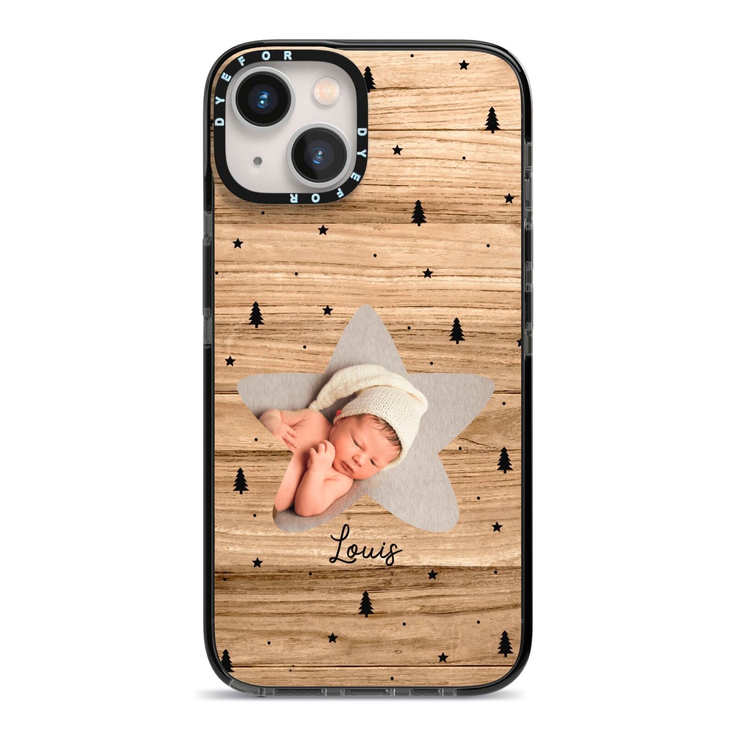 Baby Photo Upload iPhone 13 Black Impact Case on Silver phone