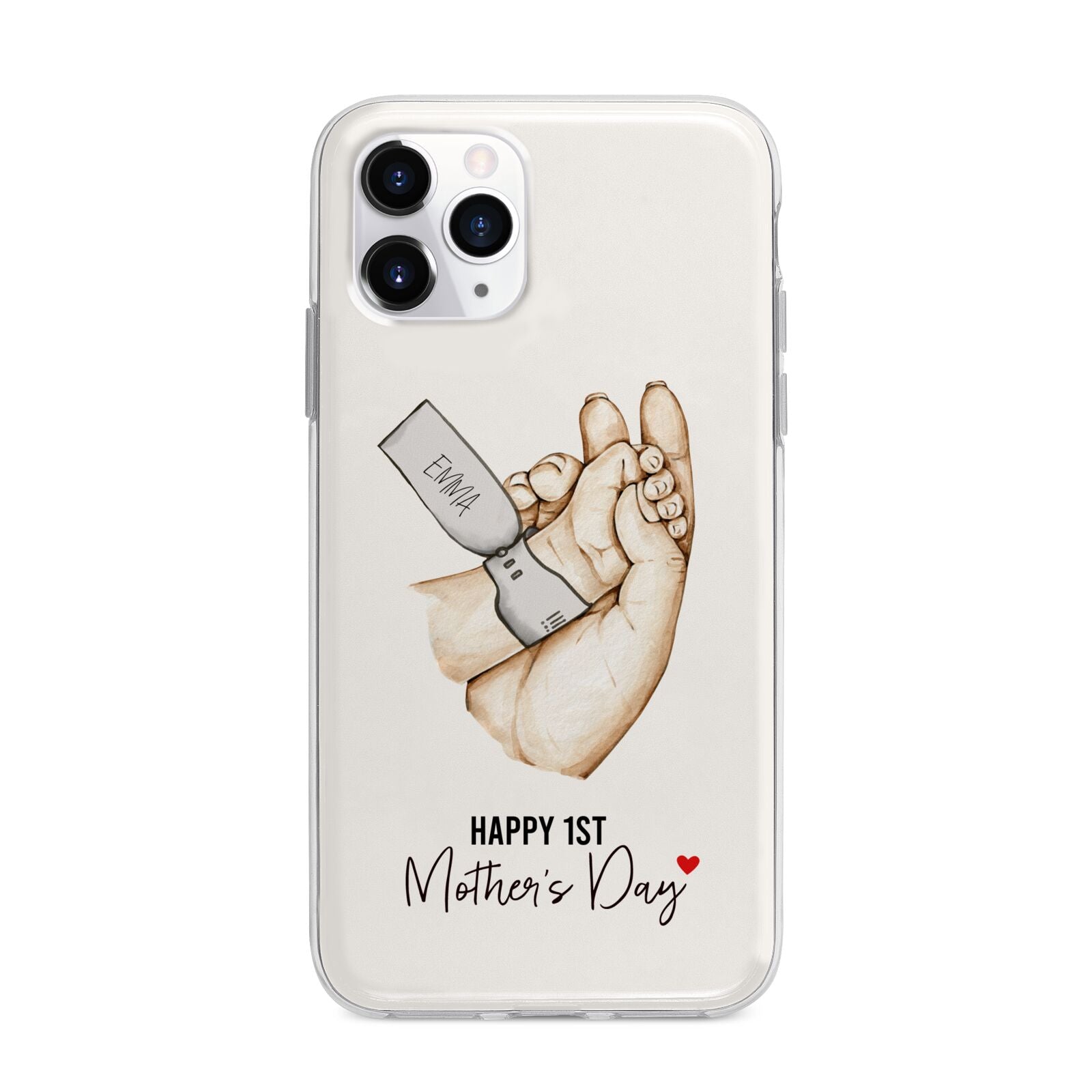 Baby s Hands First Mothers Day Apple iPhone 11 Pro Max in Silver with Bumper Case