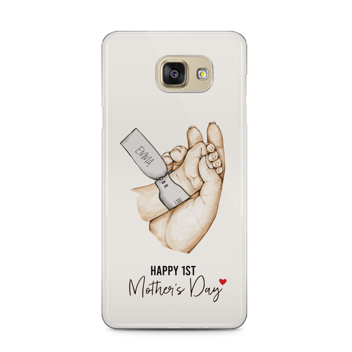 Baby s Hands First Mothers Day Samsung Galaxy A5 2016 Case on gold phone