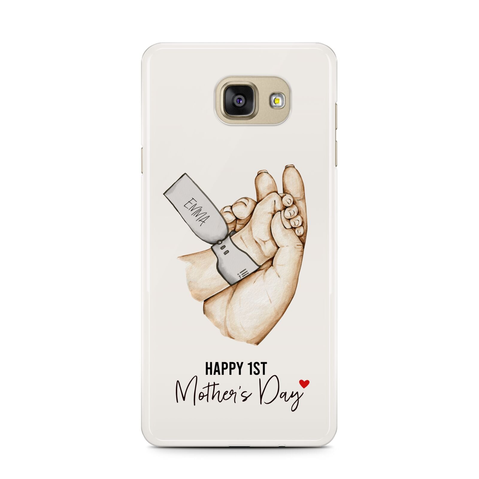 Baby s Hands First Mothers Day Samsung Galaxy A7 2016 Case on gold phone