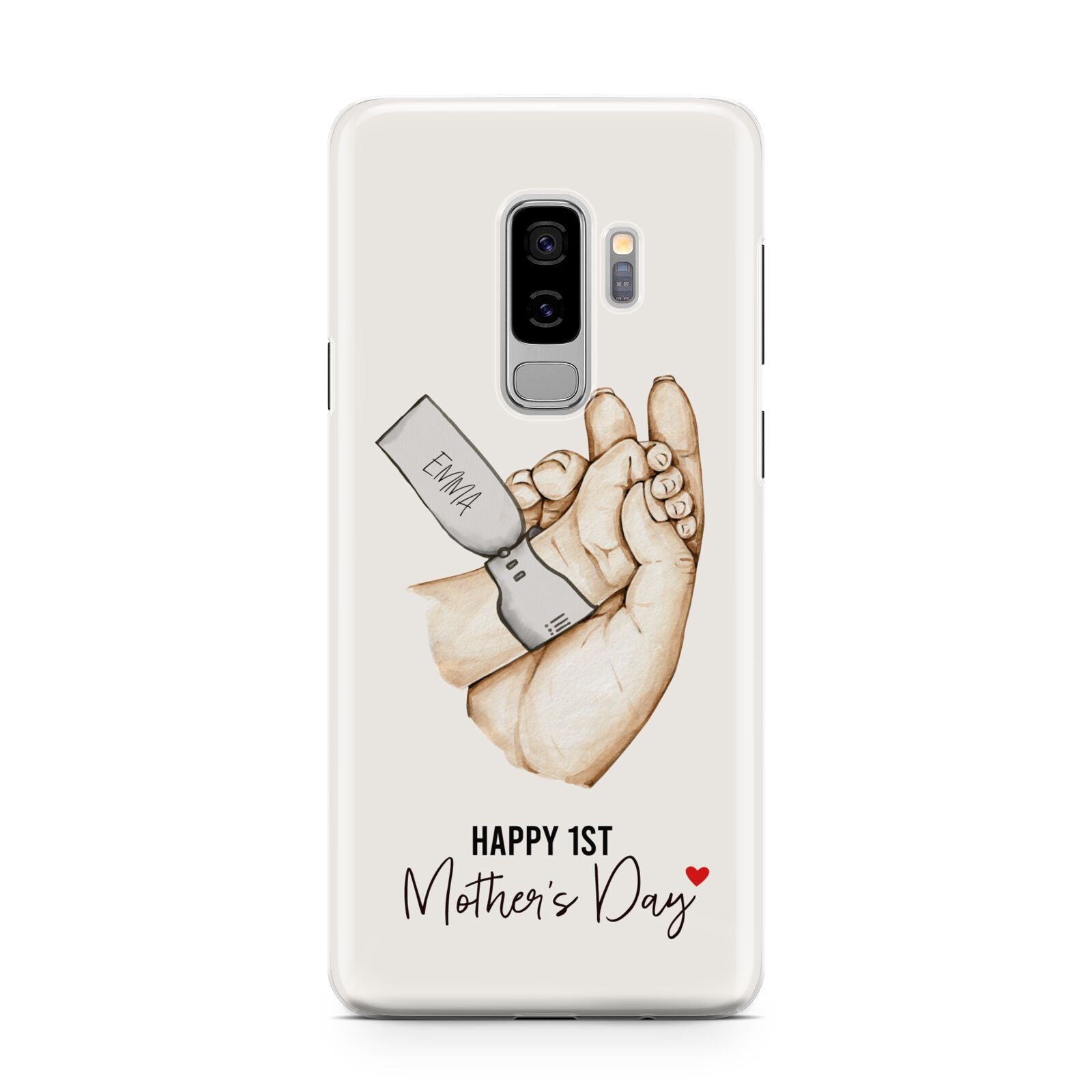 Baby s Hands First Mothers Day Samsung Galaxy S9 Plus Case on Silver phone