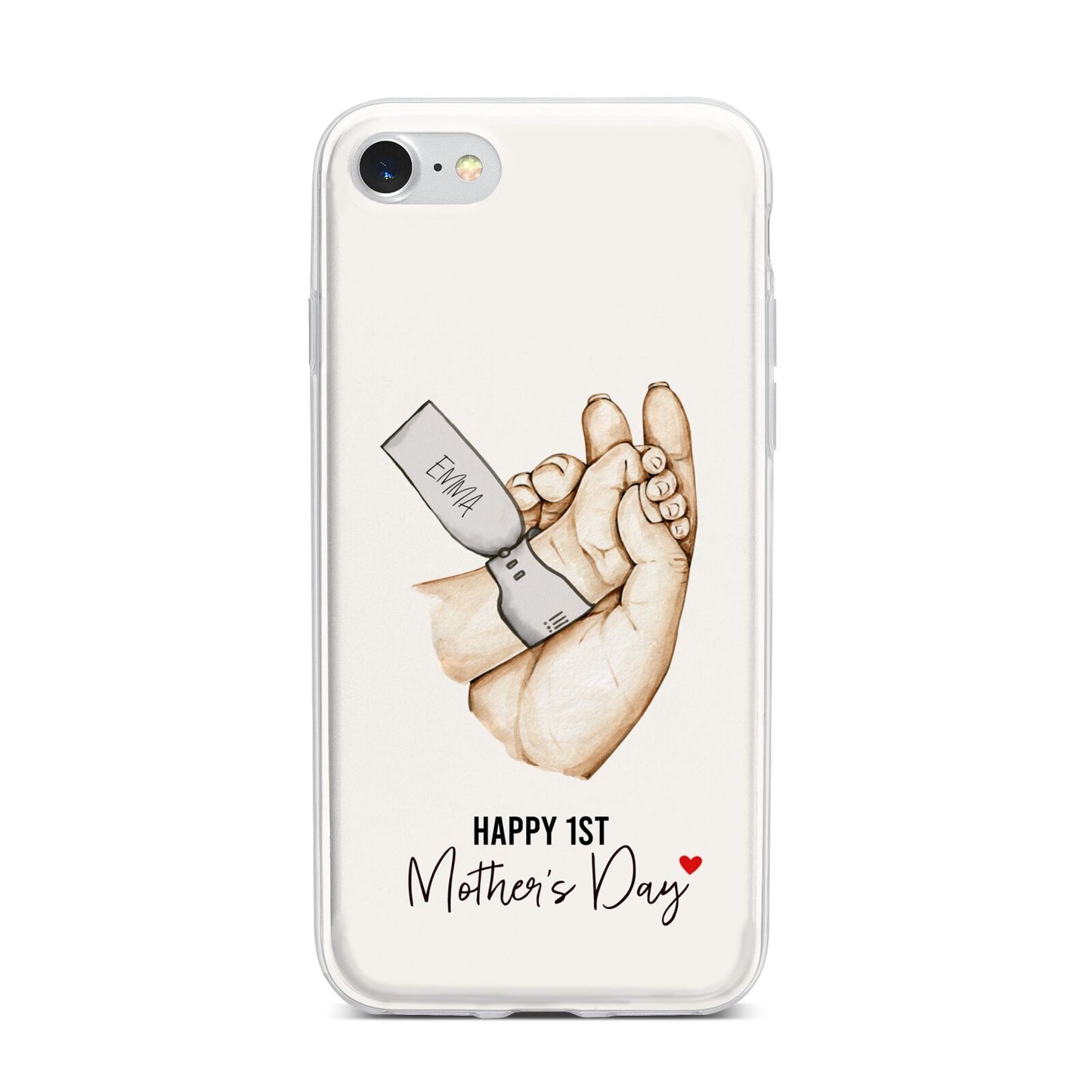 Baby s Hands First Mothers Day iPhone 7 Bumper Case on Silver iPhone