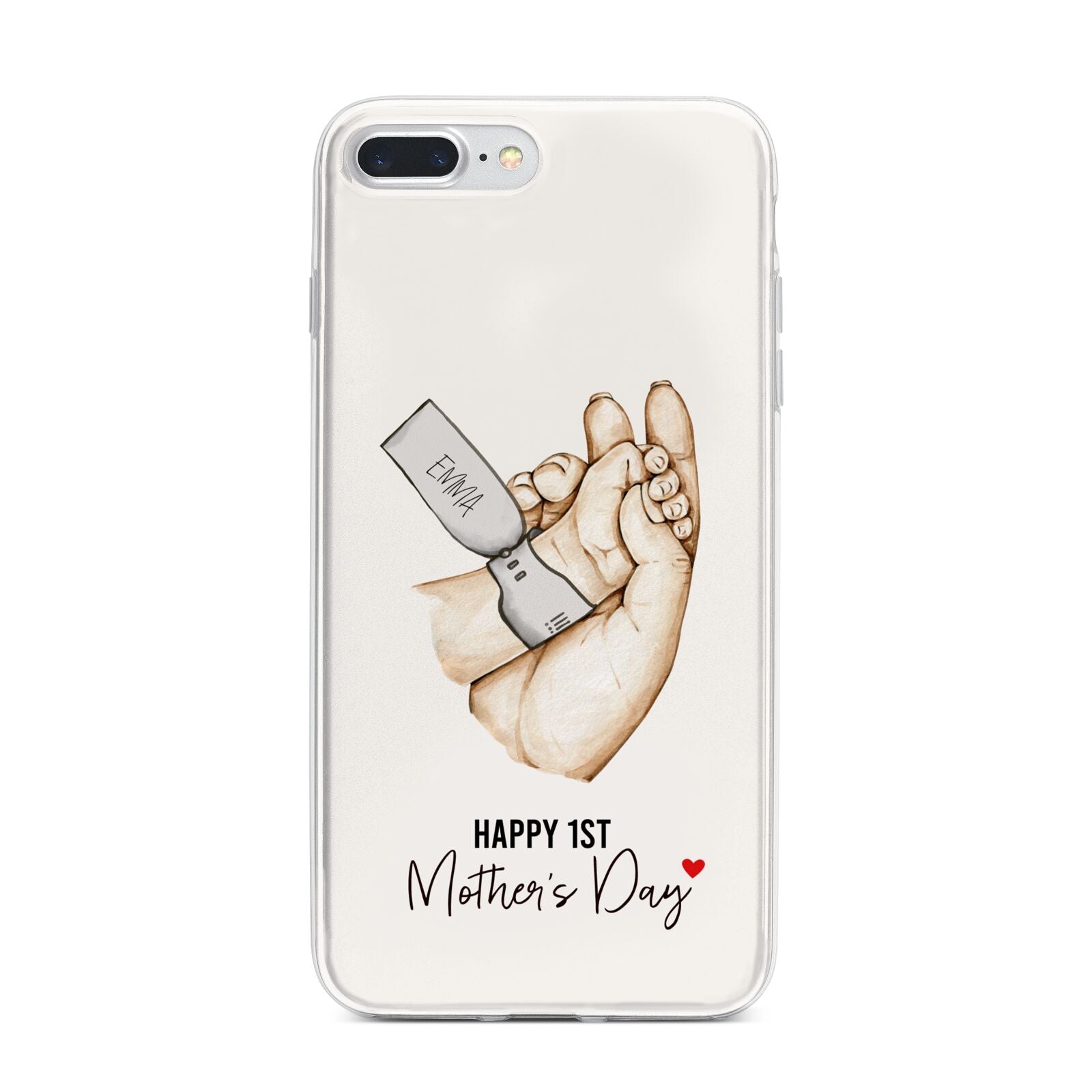 Baby s Hands First Mothers Day iPhone 7 Plus Bumper Case on Silver iPhone