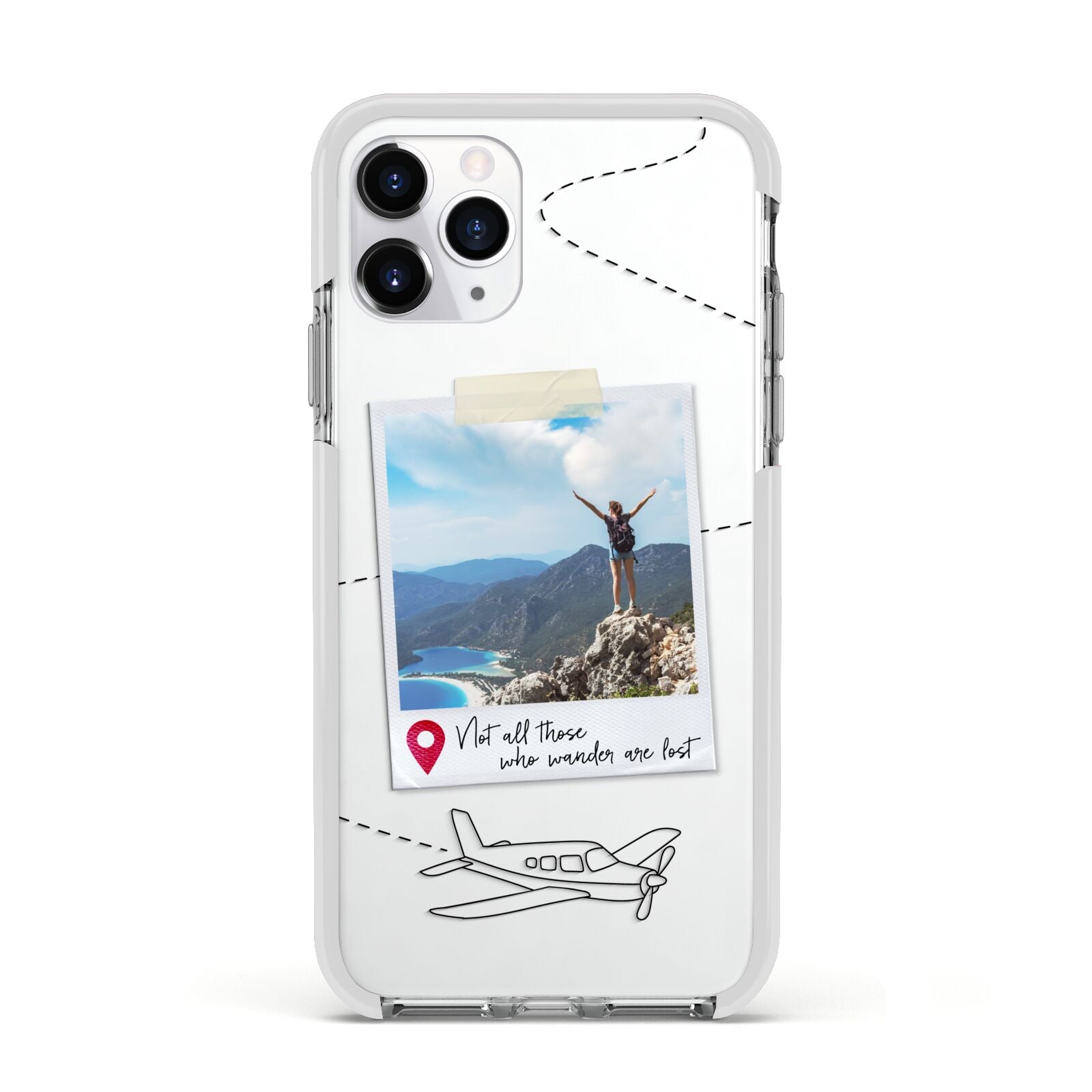 Backpacker Photo Upload Personalised Apple iPhone 11 Pro in Silver with White Impact Case