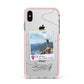 Backpacker Photo Upload Personalised Apple iPhone Xs Max Impact Case Pink Edge on Silver Phone