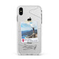 Backpacker Photo Upload Personalised Apple iPhone Xs Max Impact Case White Edge on Silver Phone