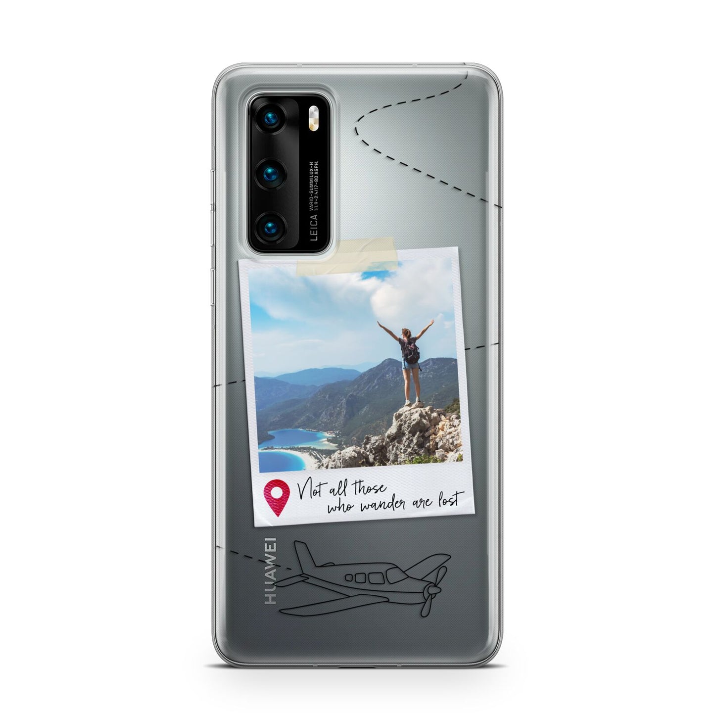 Backpacker Photo Upload Personalised Huawei P40 Phone Case