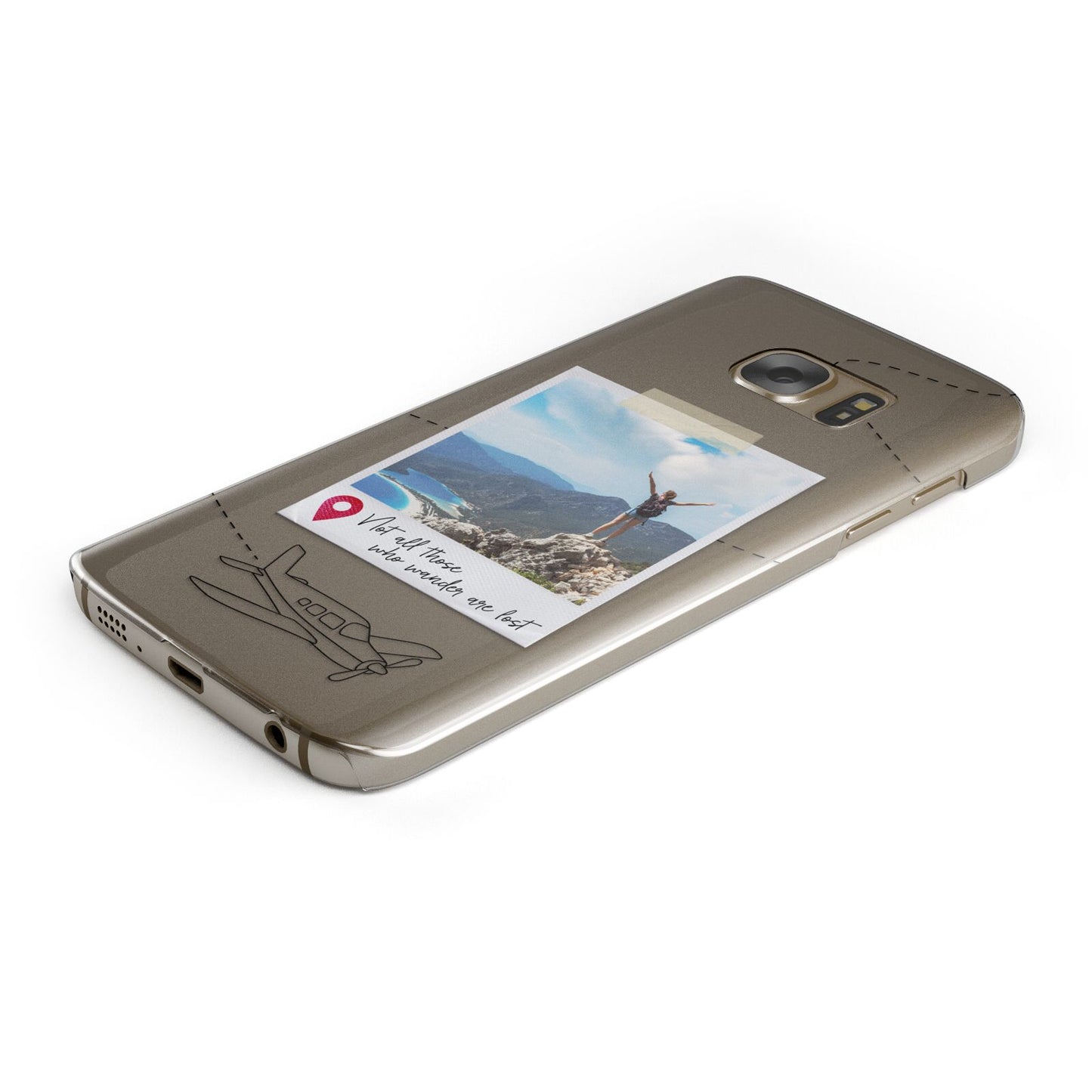 Backpacker Photo Upload Personalised Protective Samsung Galaxy Case Angled Image