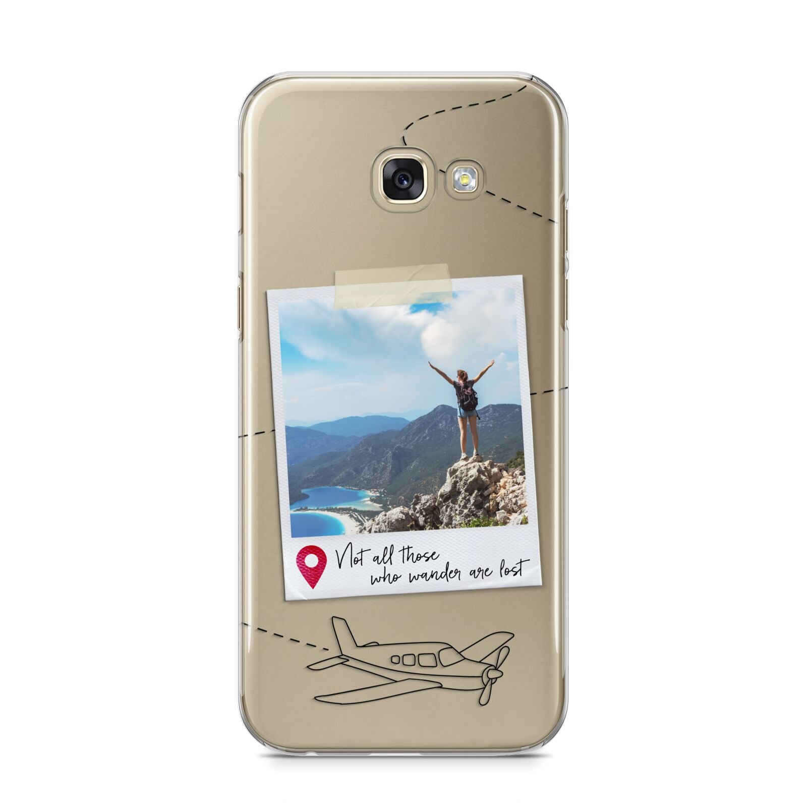 Backpacker Photo Upload Personalised Samsung Galaxy A5 2017 Case on gold phone