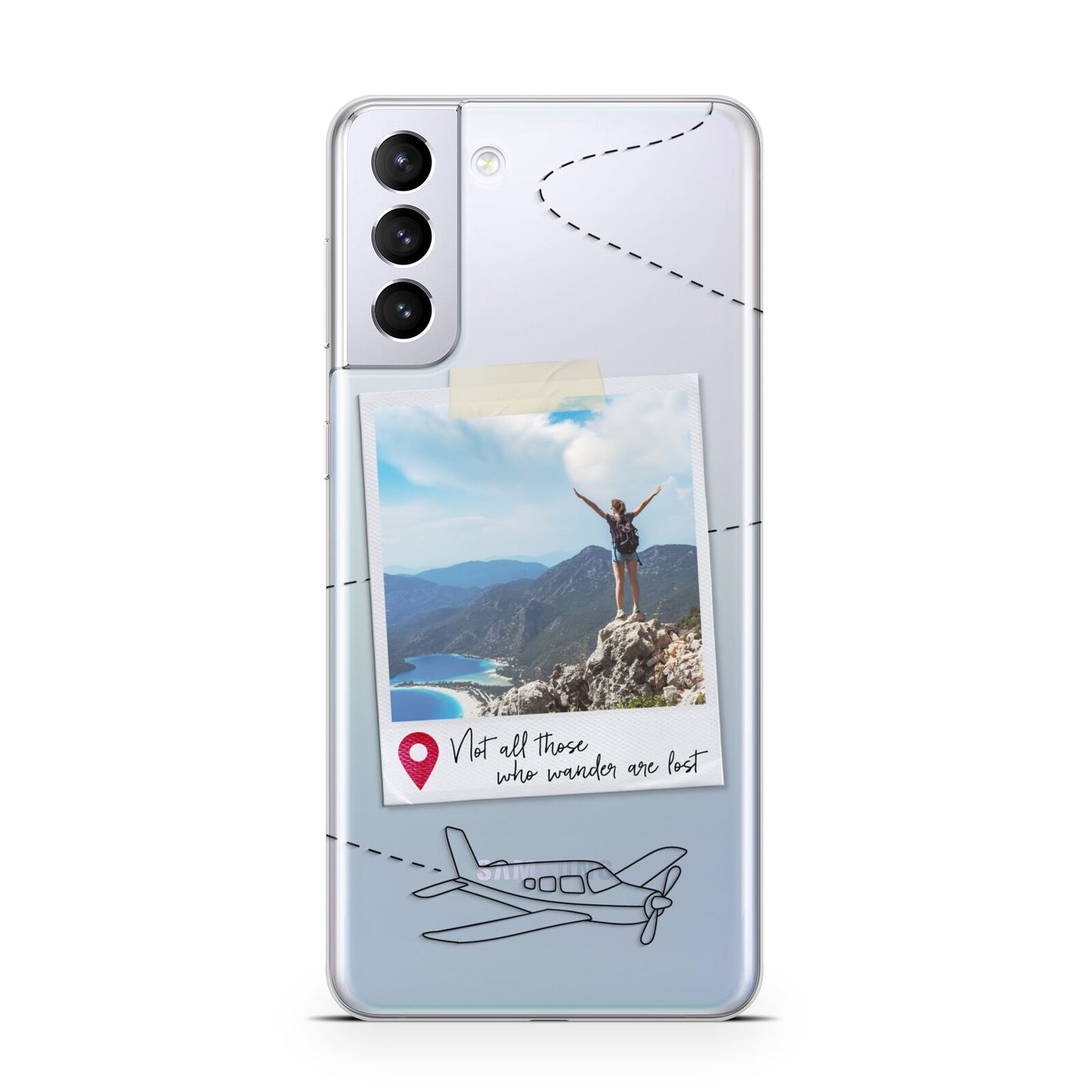 Backpacker Photo Upload Personalised Samsung S21 Plus Case