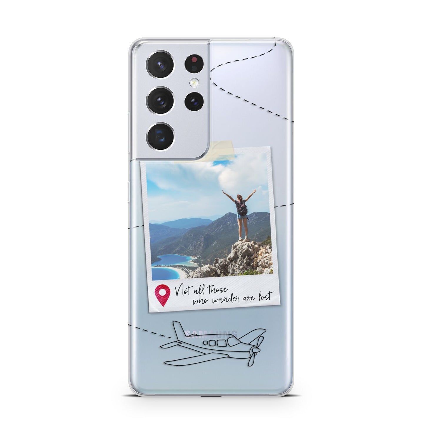 Backpacker Photo Upload Personalised Samsung S21 Ultra Case