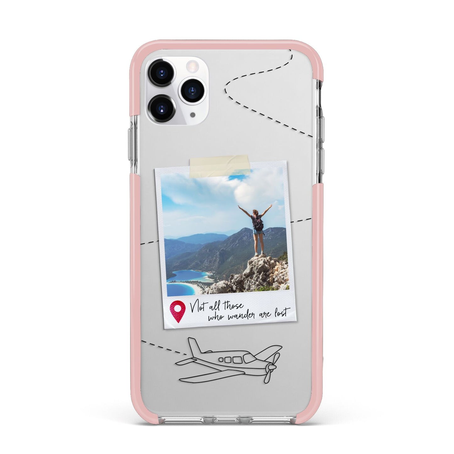 Backpacker Photo Upload Personalised iPhone 11 Pro Max Impact Pink Edge Case