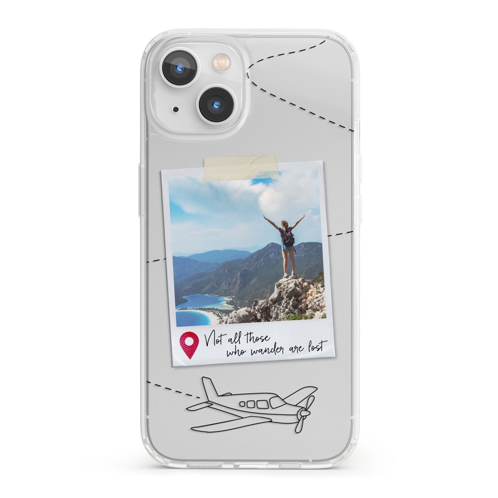 Backpacker Photo Upload Personalised iPhone 13 Clear Bumper Case