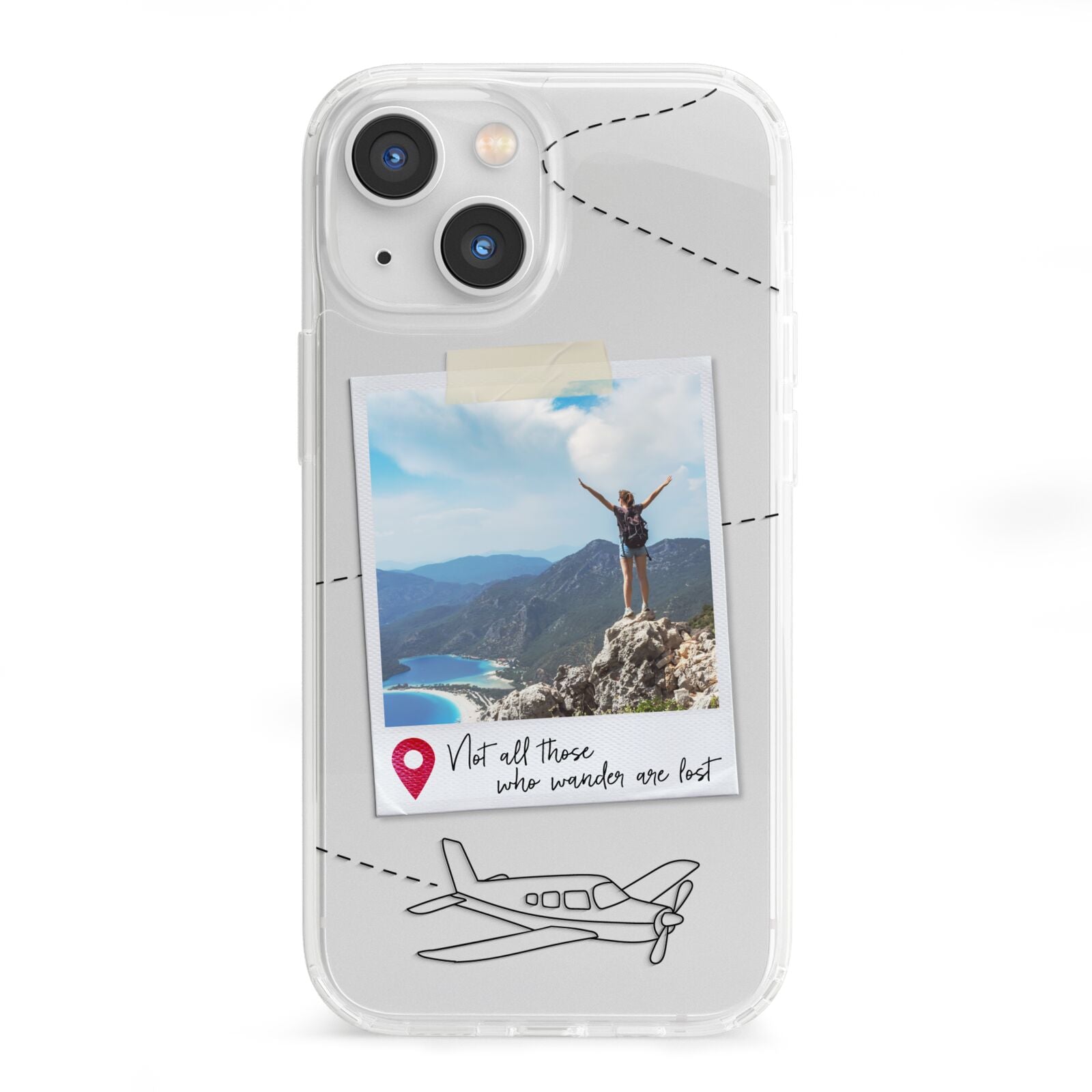 Backpacker Photo Upload Personalised iPhone 13 Mini Clear Bumper Case