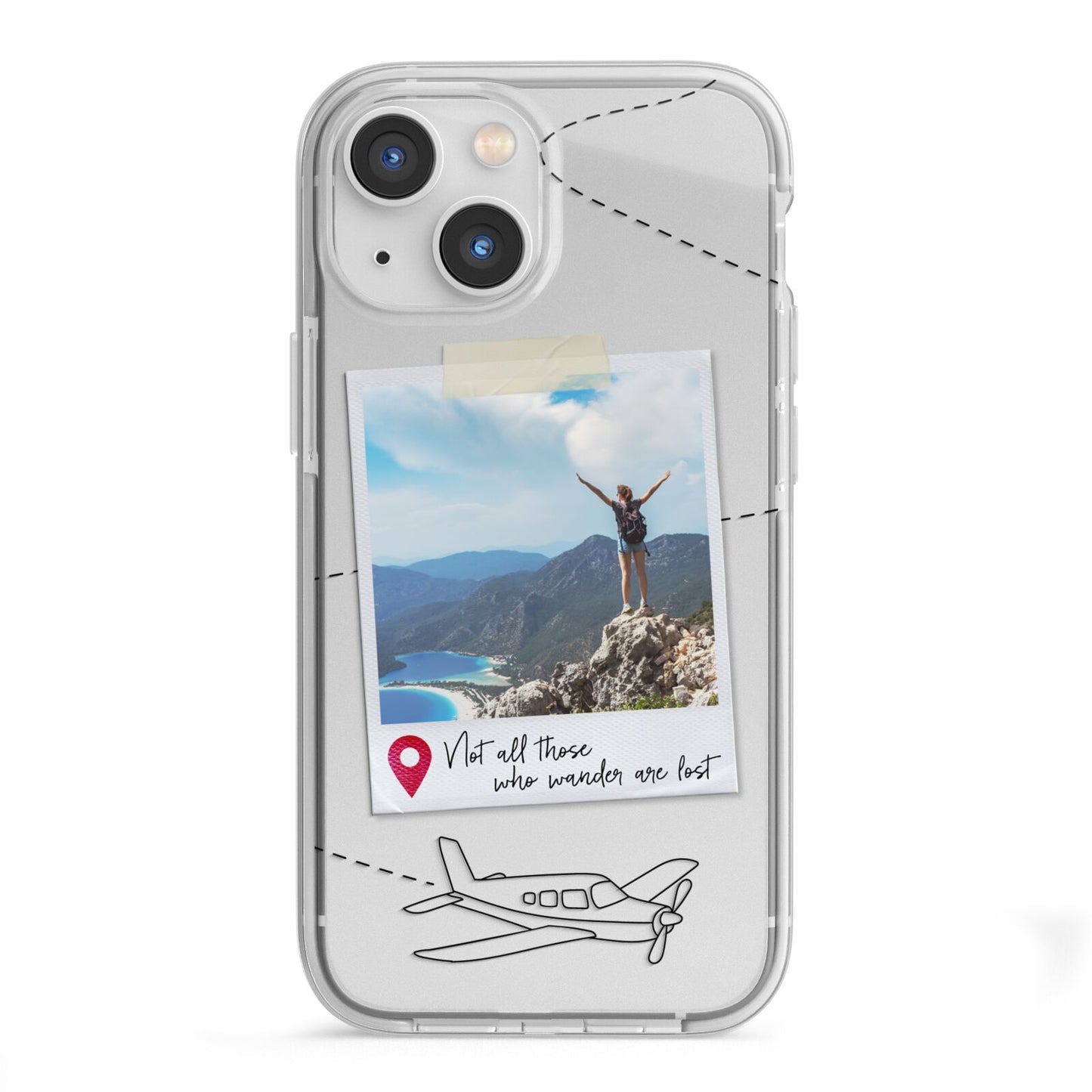 Backpacker Photo Upload Personalised iPhone 13 Mini TPU Impact Case with White Edges