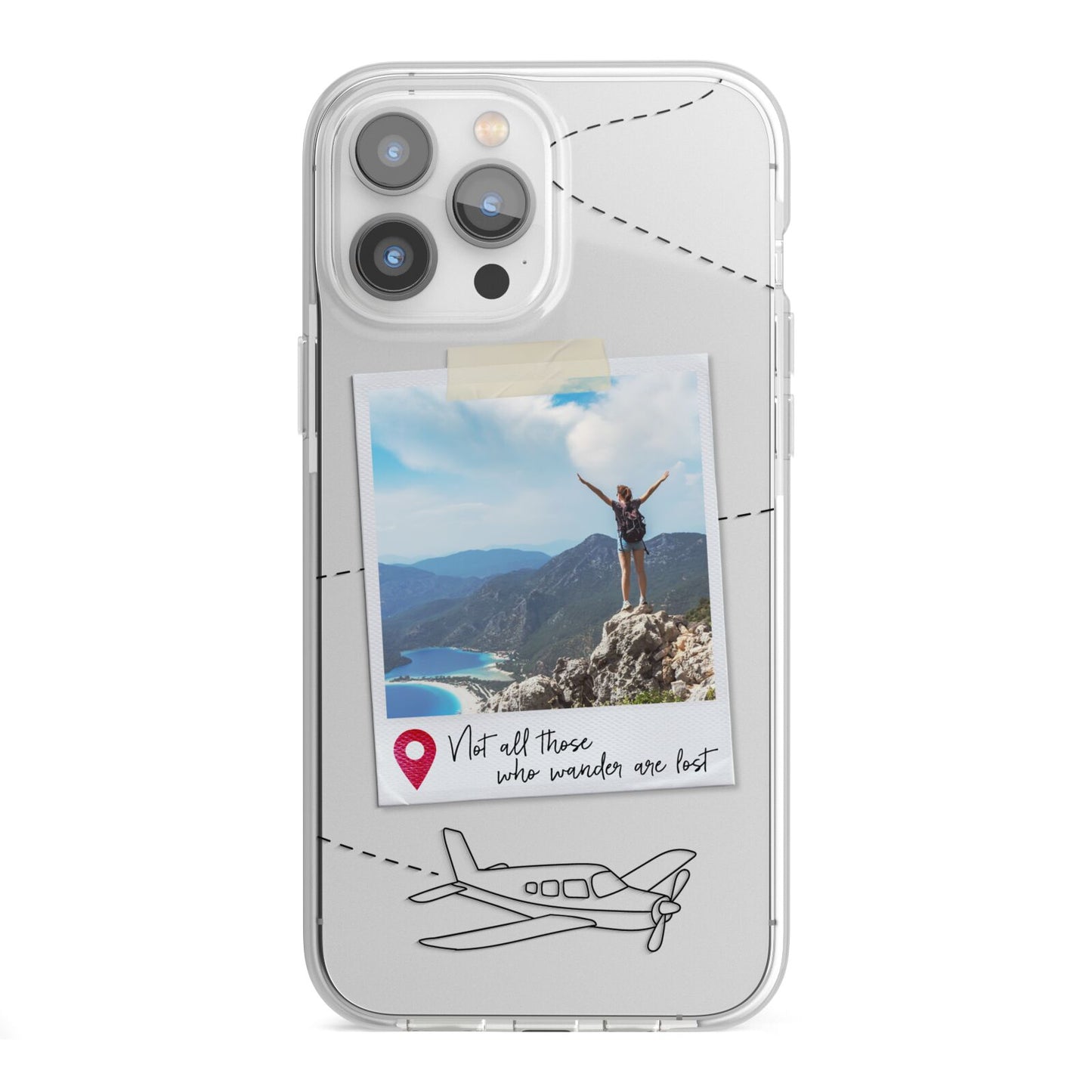 Backpacker Photo Upload Personalised iPhone 13 Pro Max TPU Impact Case with White Edges