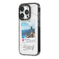Backpacker Photo Upload Personalised iPhone 14 Pro Black Impact Case Side Angle on Silver phone