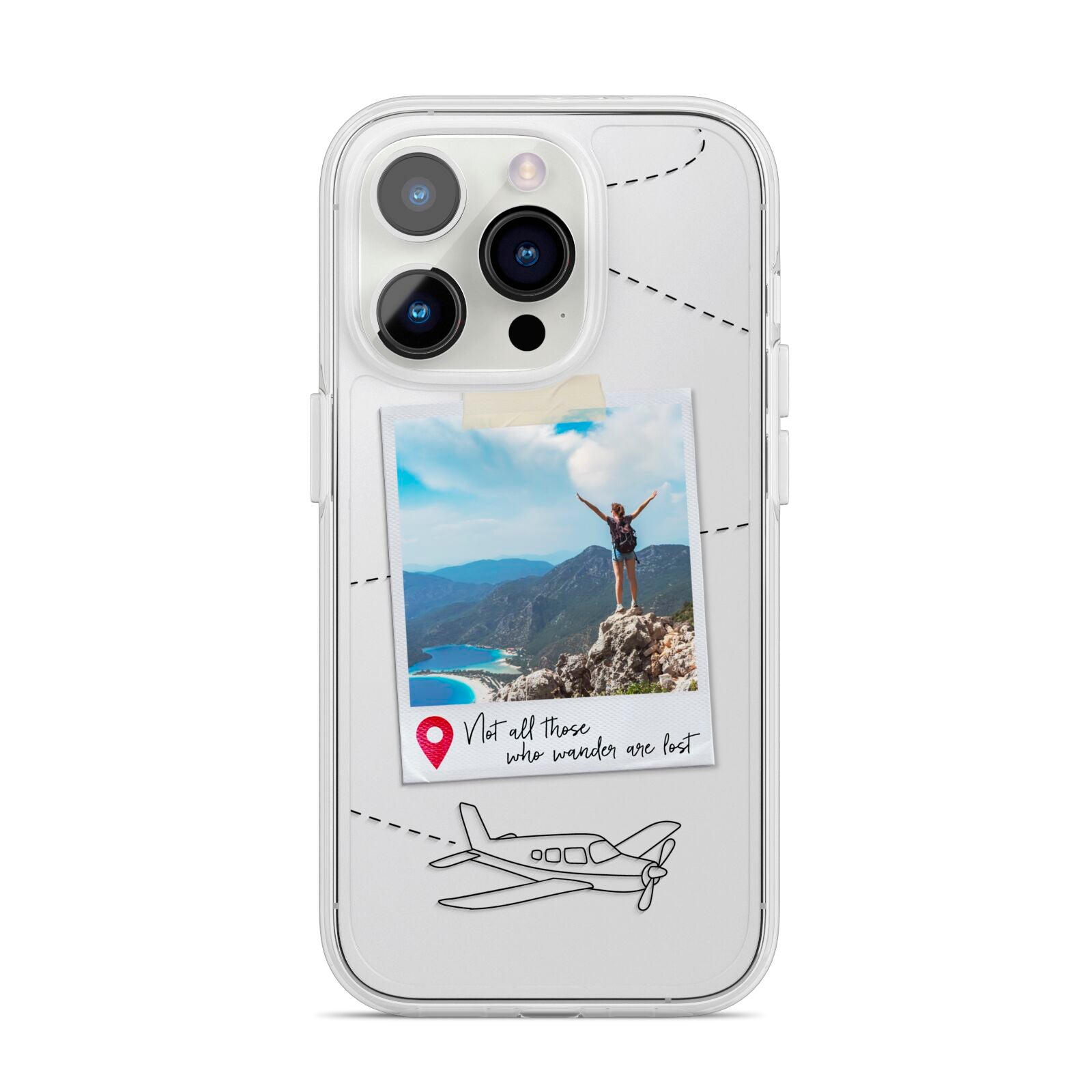 Backpacker Photo Upload Personalised iPhone 14 Pro Clear Tough Case Silver