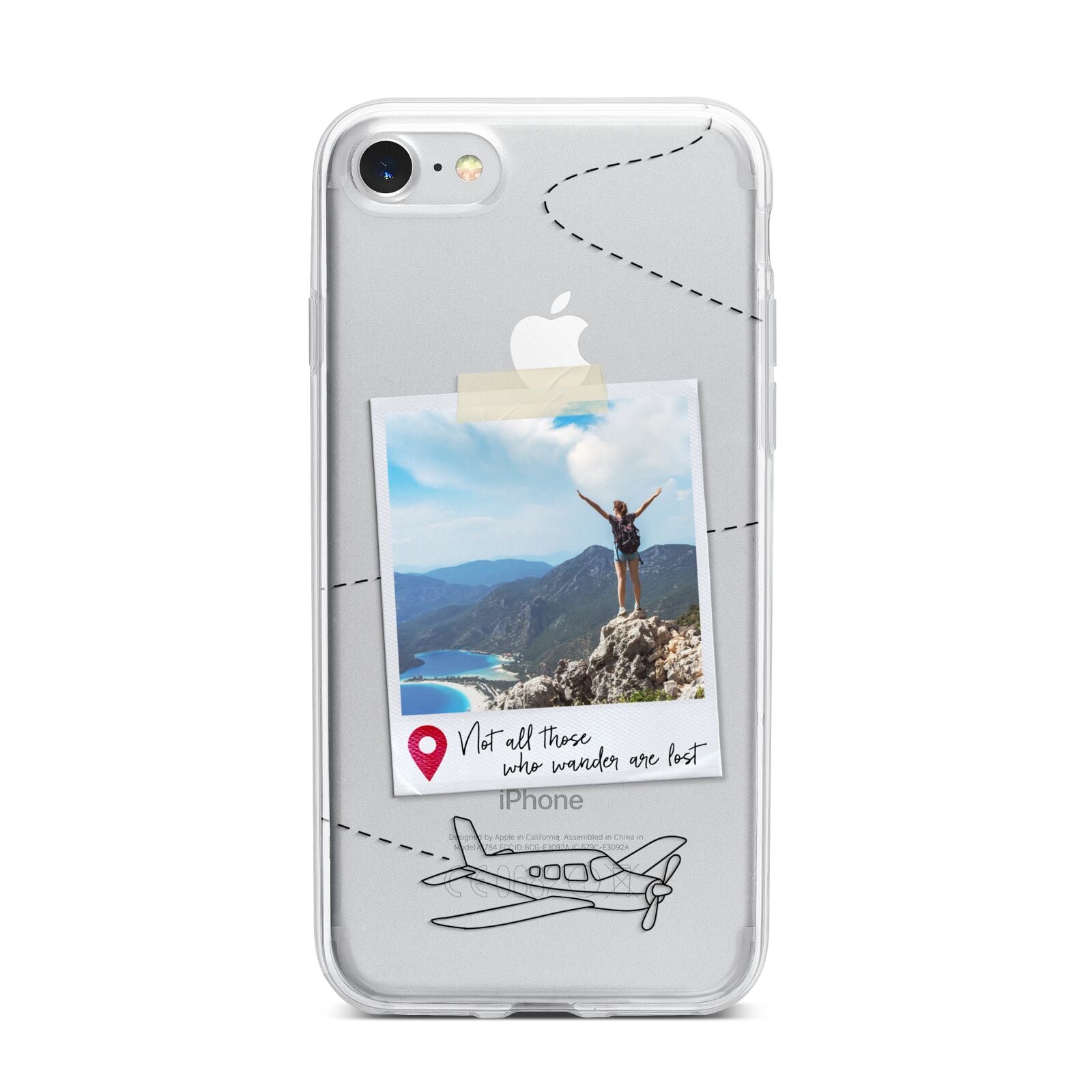 Backpacker Photo Upload Personalised iPhone 7 Bumper Case on Silver iPhone