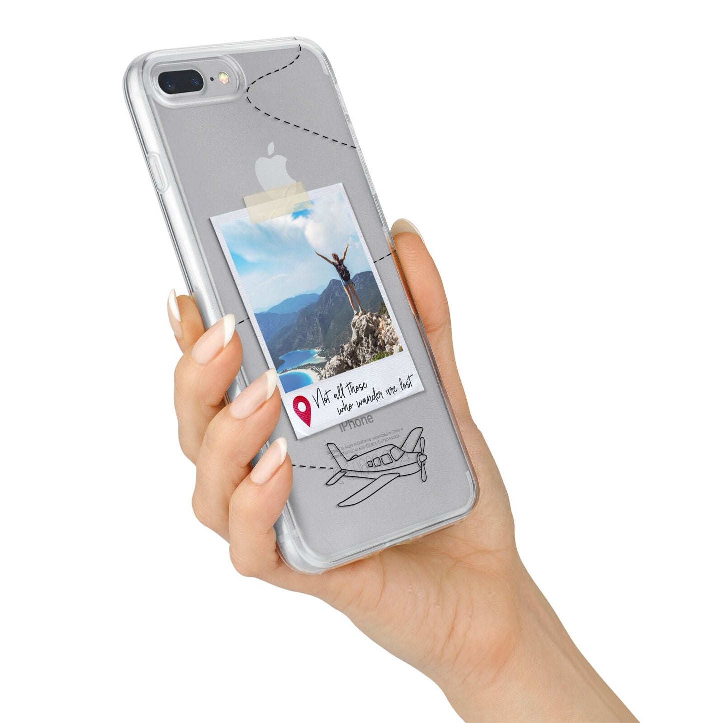 Backpacker Photo Upload Personalised iPhone 7 Plus Bumper Case on Silver iPhone Alternative Image