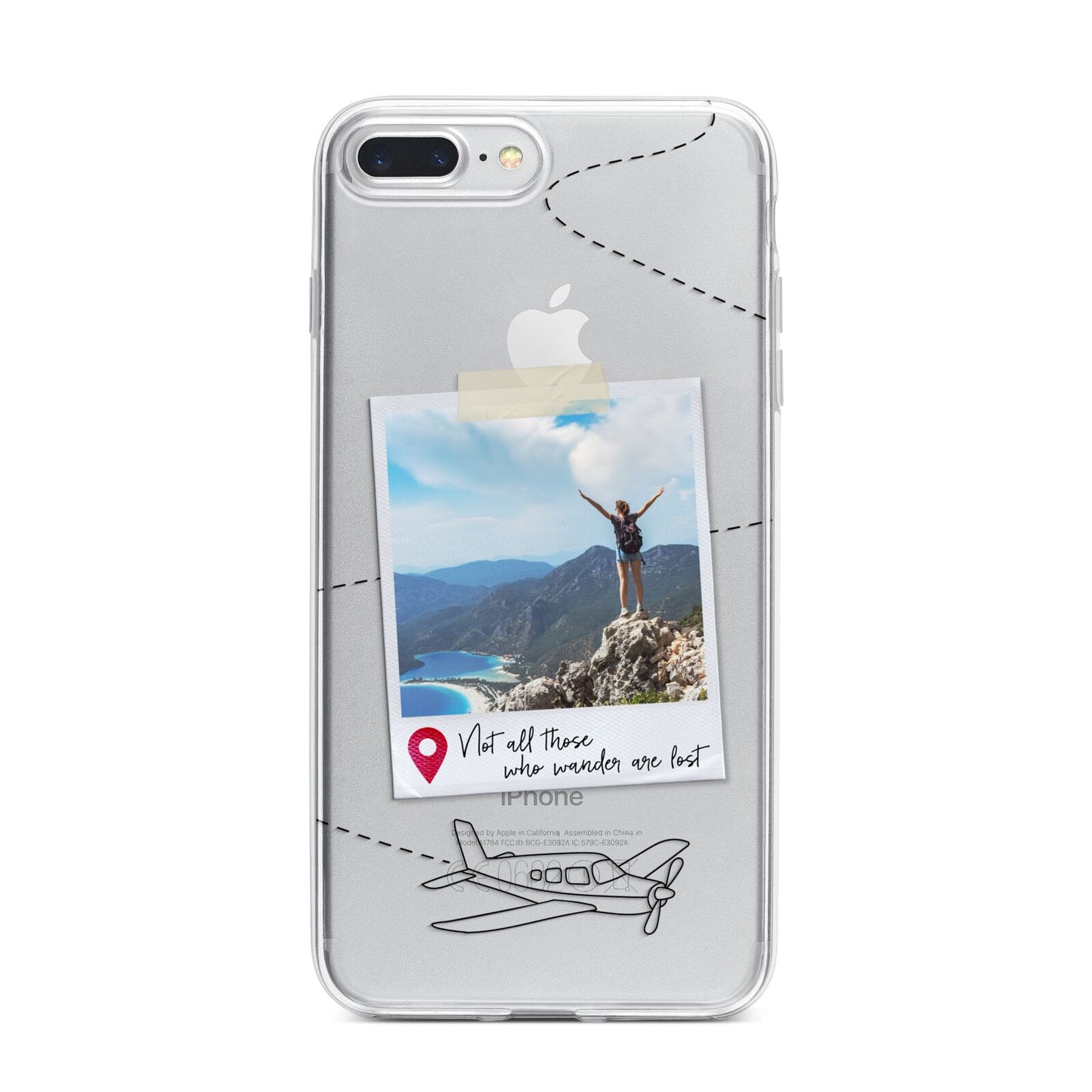 Backpacker Photo Upload Personalised iPhone 7 Plus Bumper Case on Silver iPhone