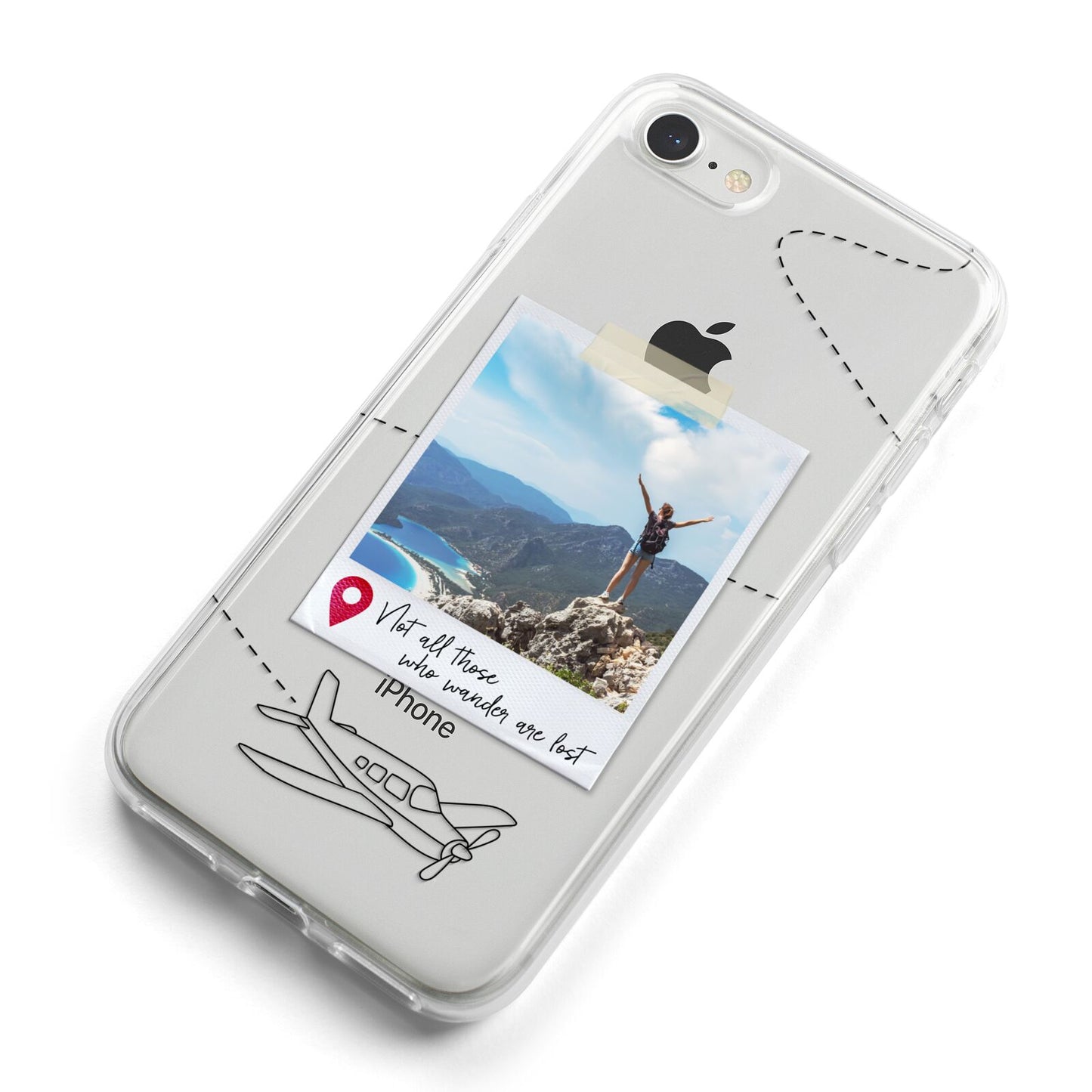 Backpacker Photo Upload Personalised iPhone 8 Bumper Case on Silver iPhone Alternative Image
