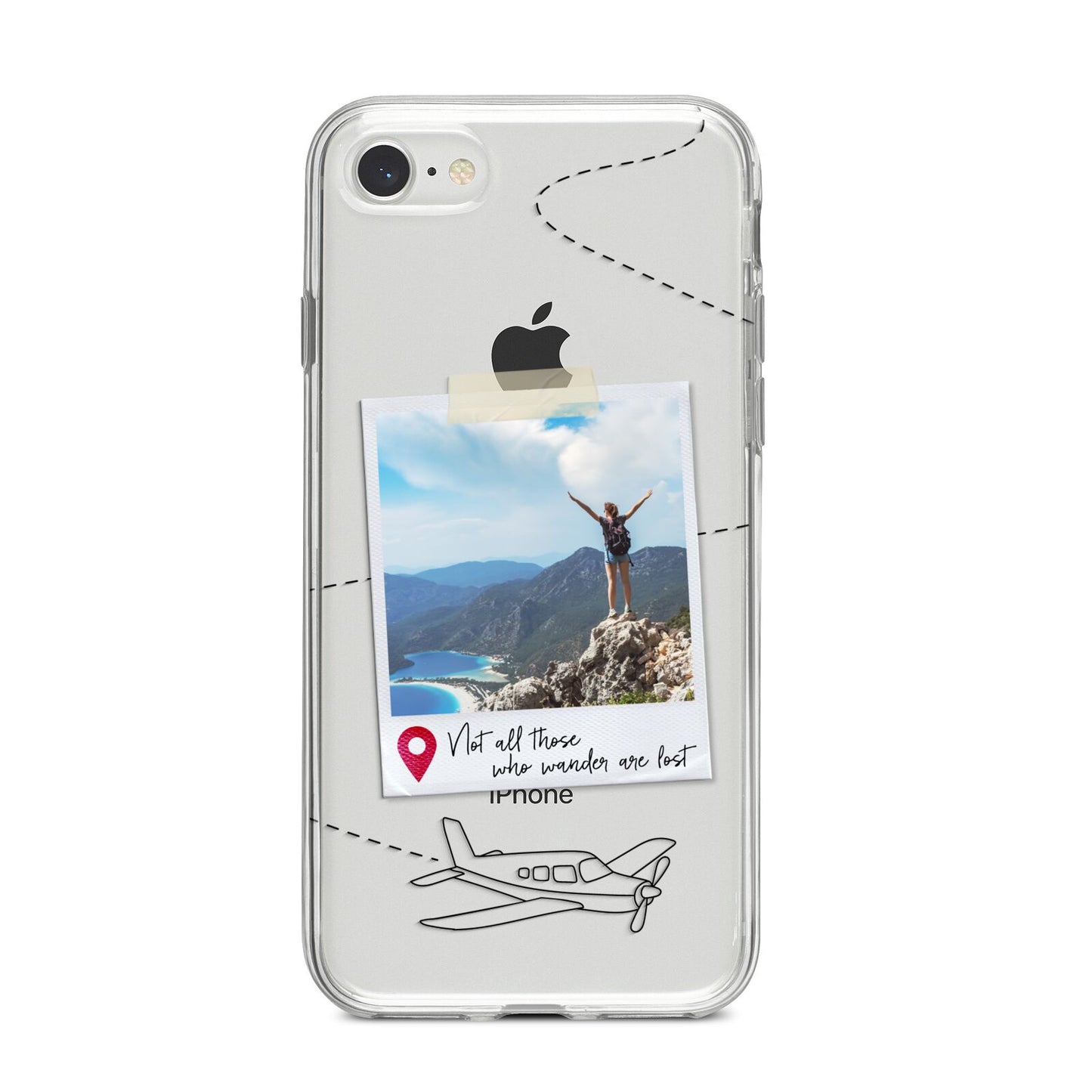 Backpacker Photo Upload Personalised iPhone 8 Bumper Case on Silver iPhone