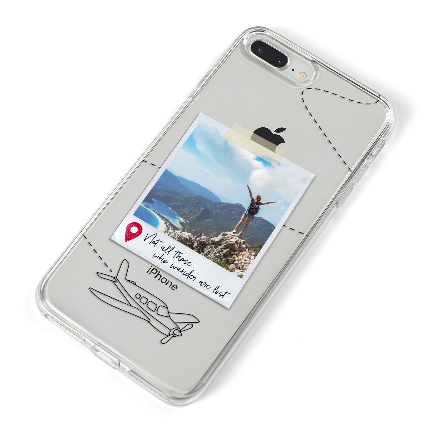 Backpacker Photo Upload Personalised iPhone 8 Plus Bumper Case on Silver iPhone Alternative Image