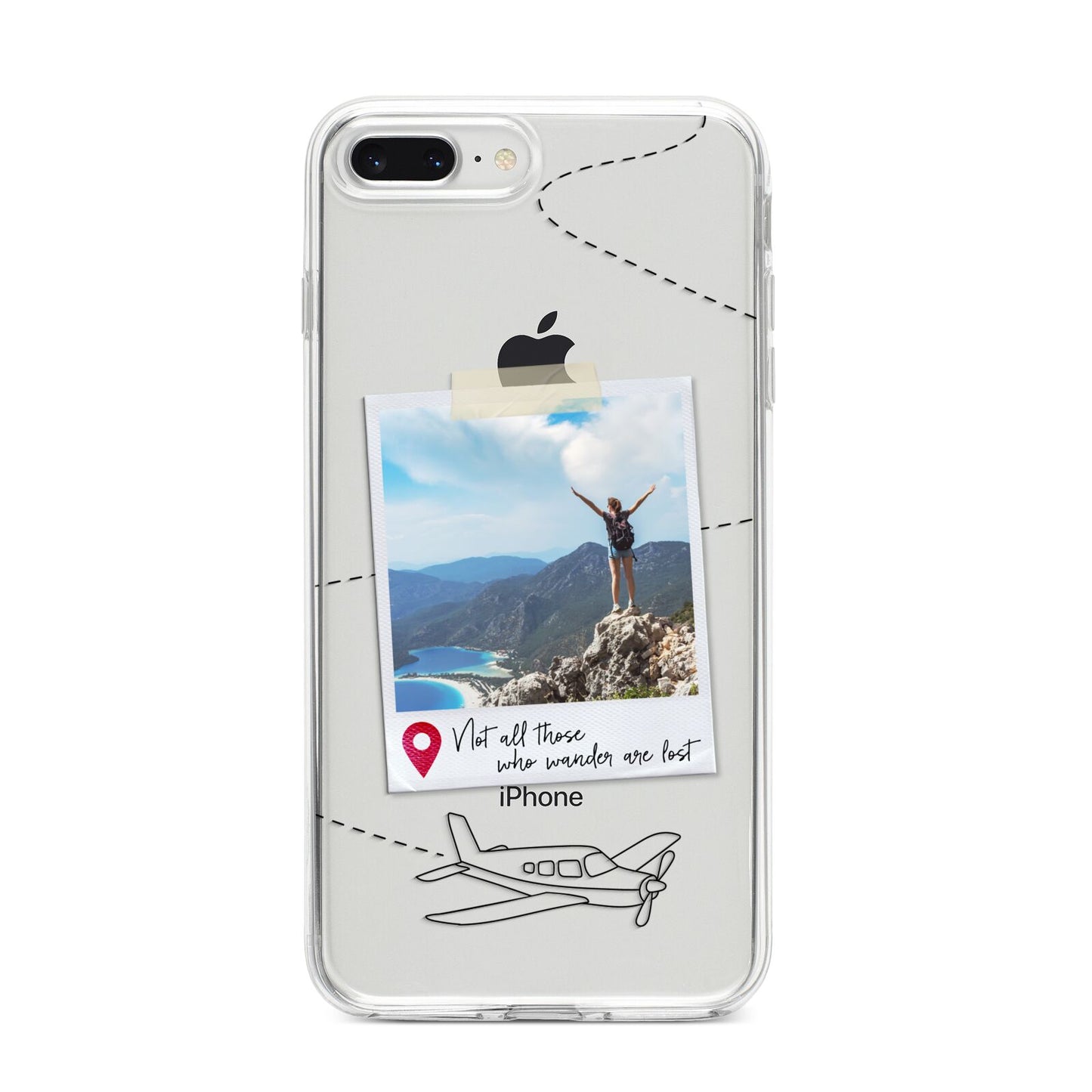 Backpacker Photo Upload Personalised iPhone 8 Plus Bumper Case on Silver iPhone